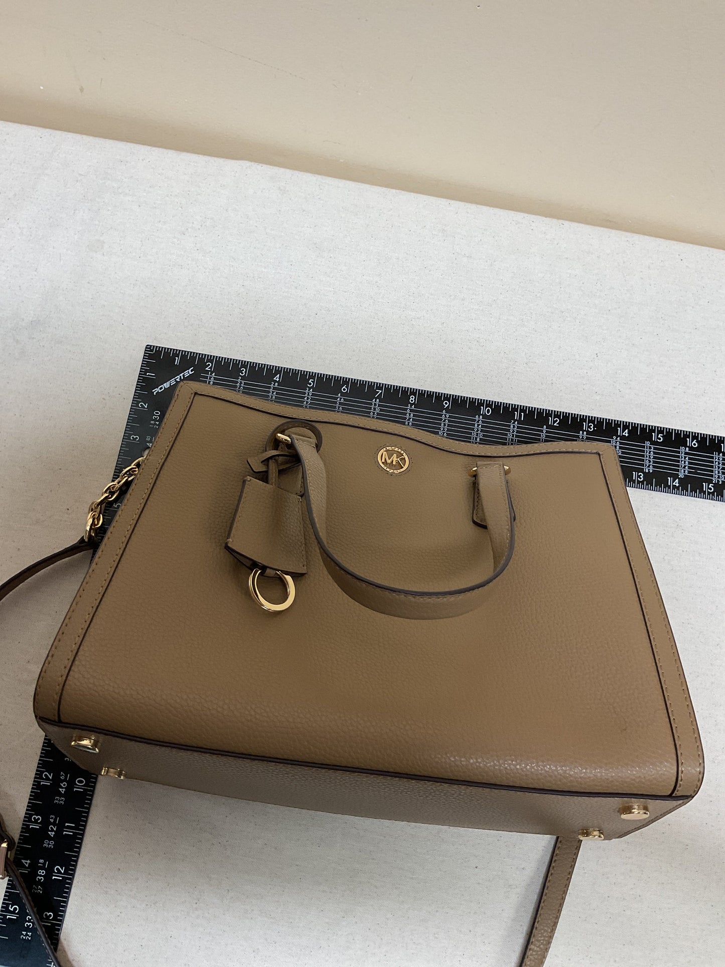 Handbag Designer By Michael Kors In Tan, Size:Medium