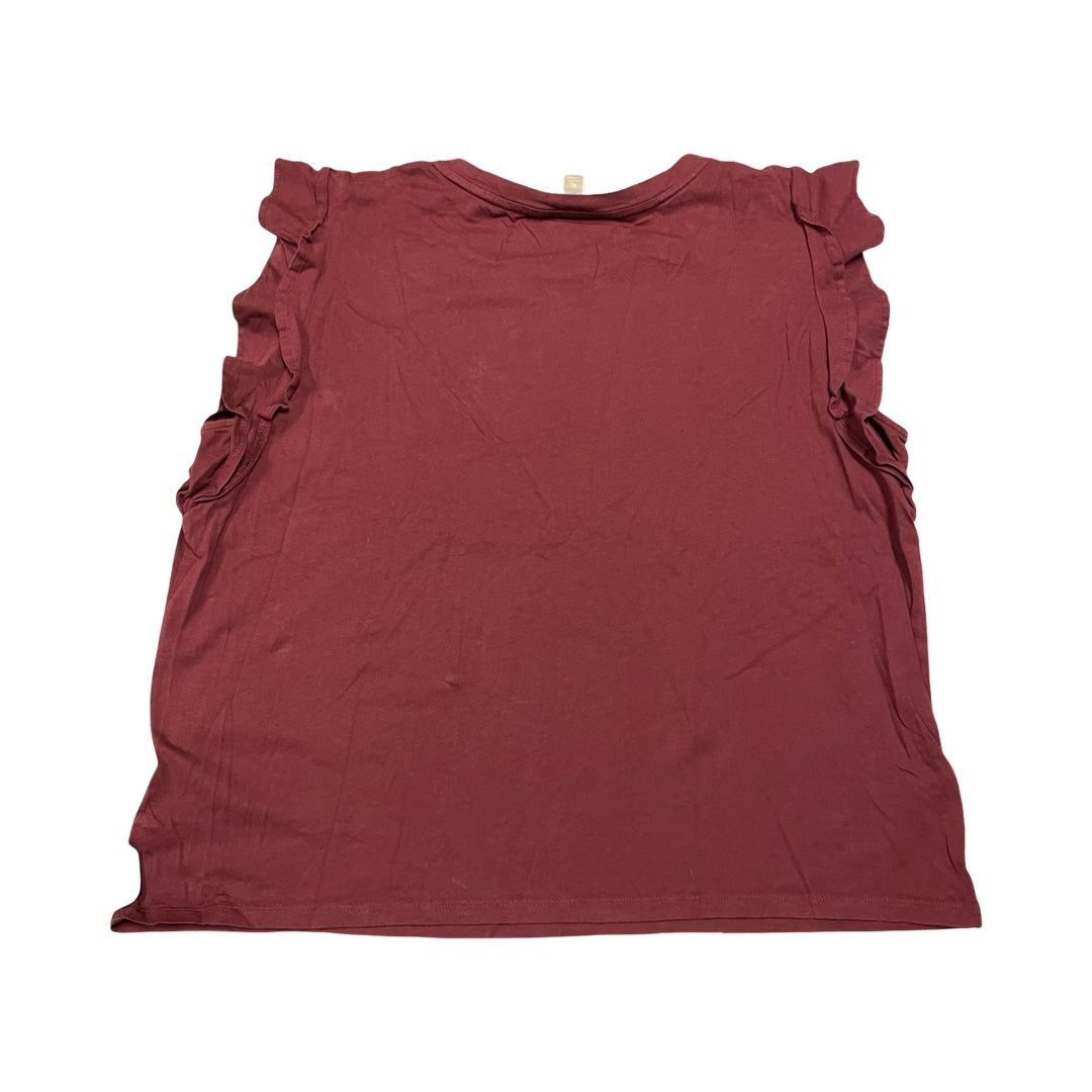 Top Sleeveless By Michael By Michael Kors In Maroon, Size:Xl
