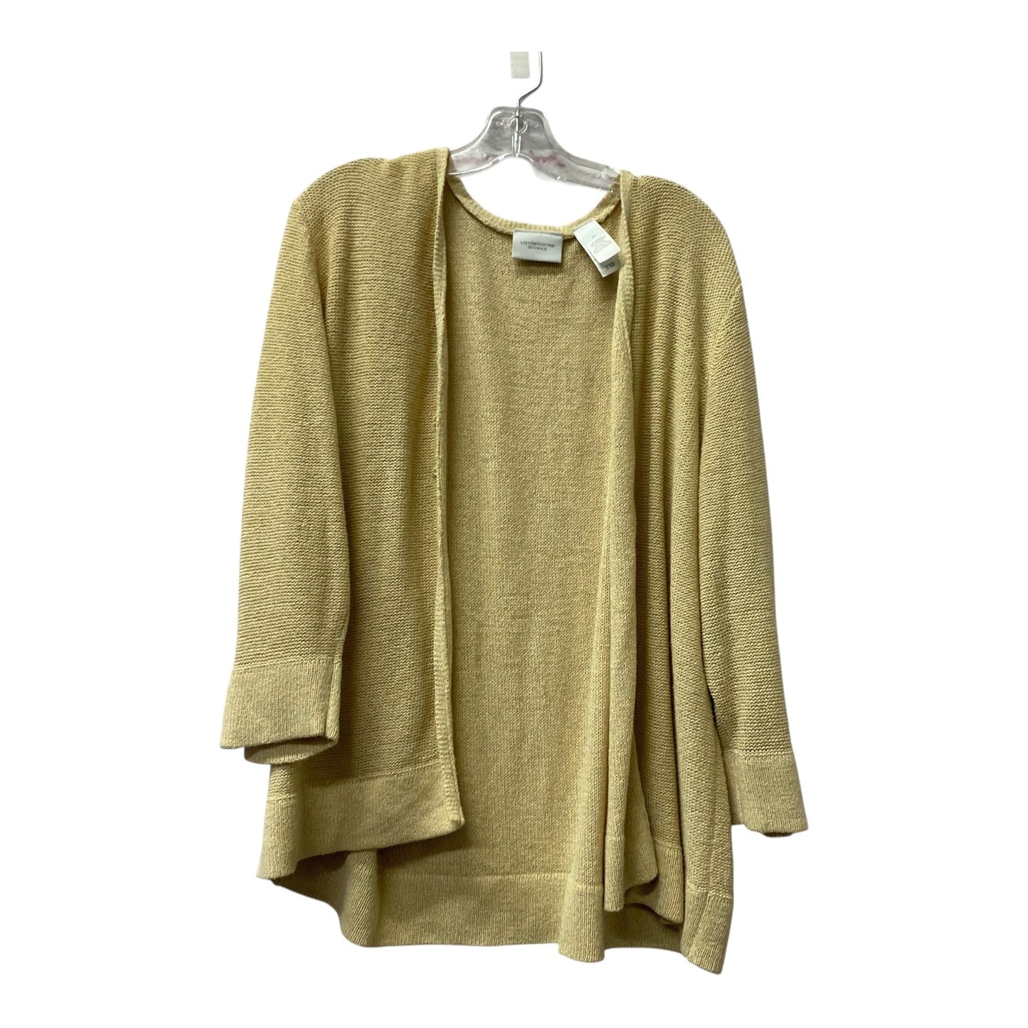 Cardigan By Liz Claiborne In Tan, Size:2X