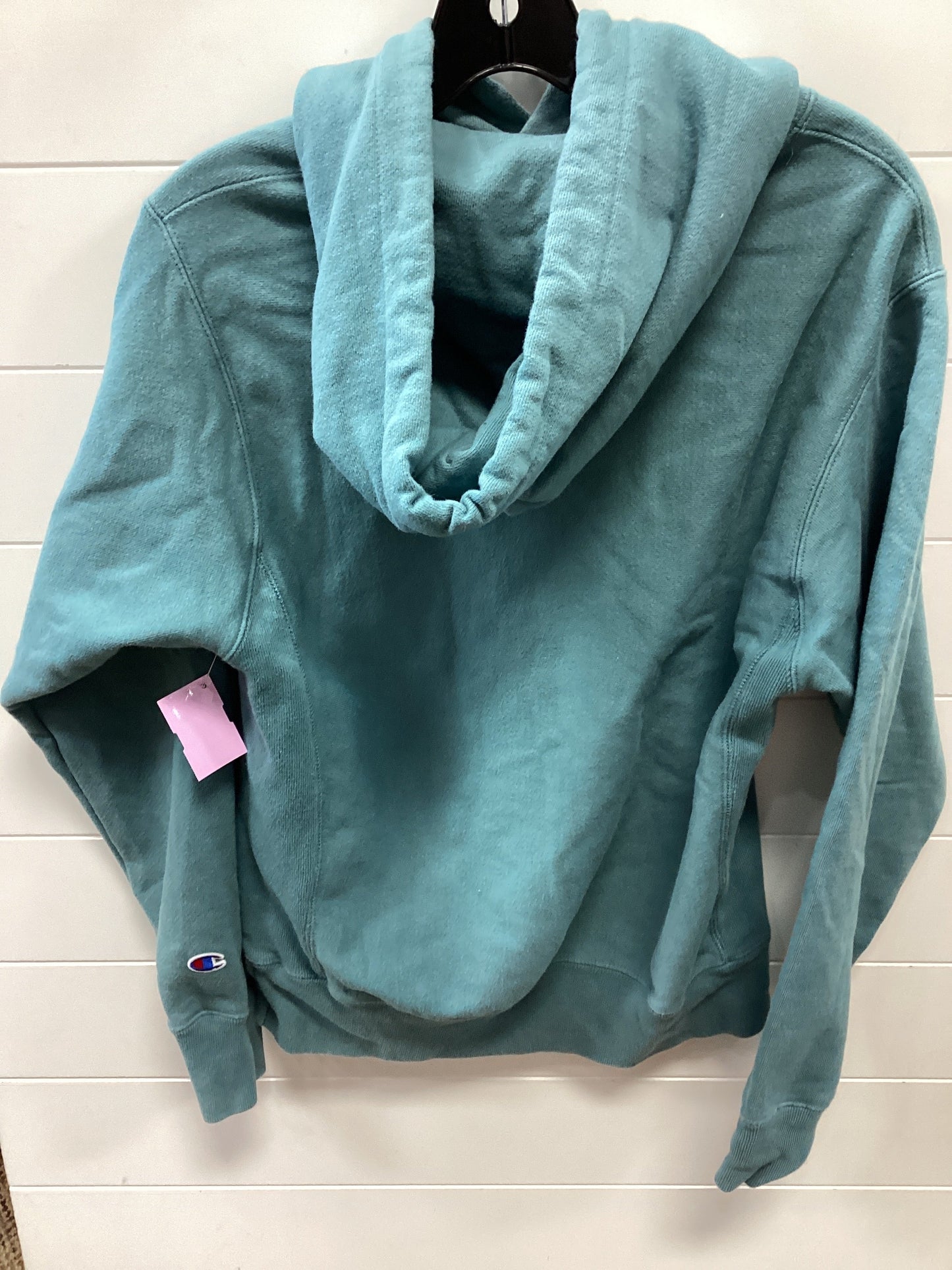 Sweatshirt Hoodie By Champion In Teal, Size:S