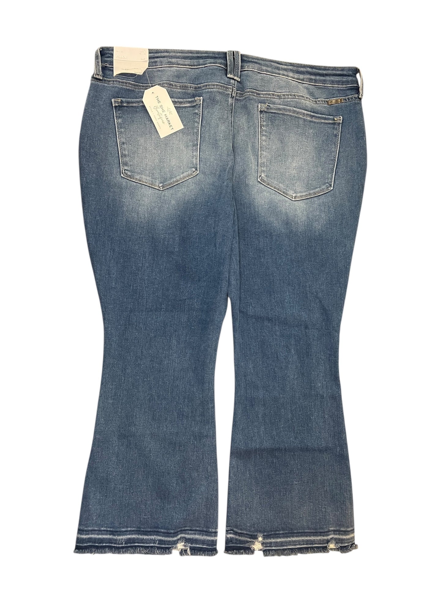 Jeans Boot Cut By Kancan In Blue Denim, Size:16