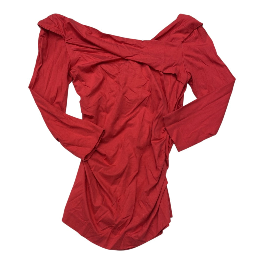 Top 3/4 Sleeve Designer By Diane Von Furstenberg In Red, Size:M