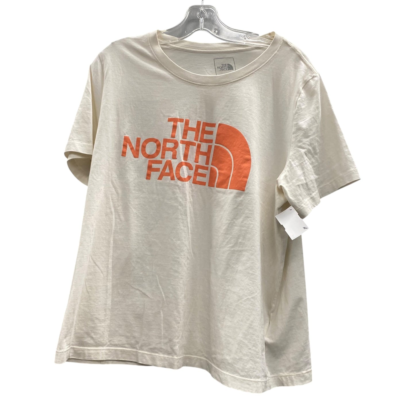 Athletic Top Ss By The North Face In Cream & Orange, Size:1X
