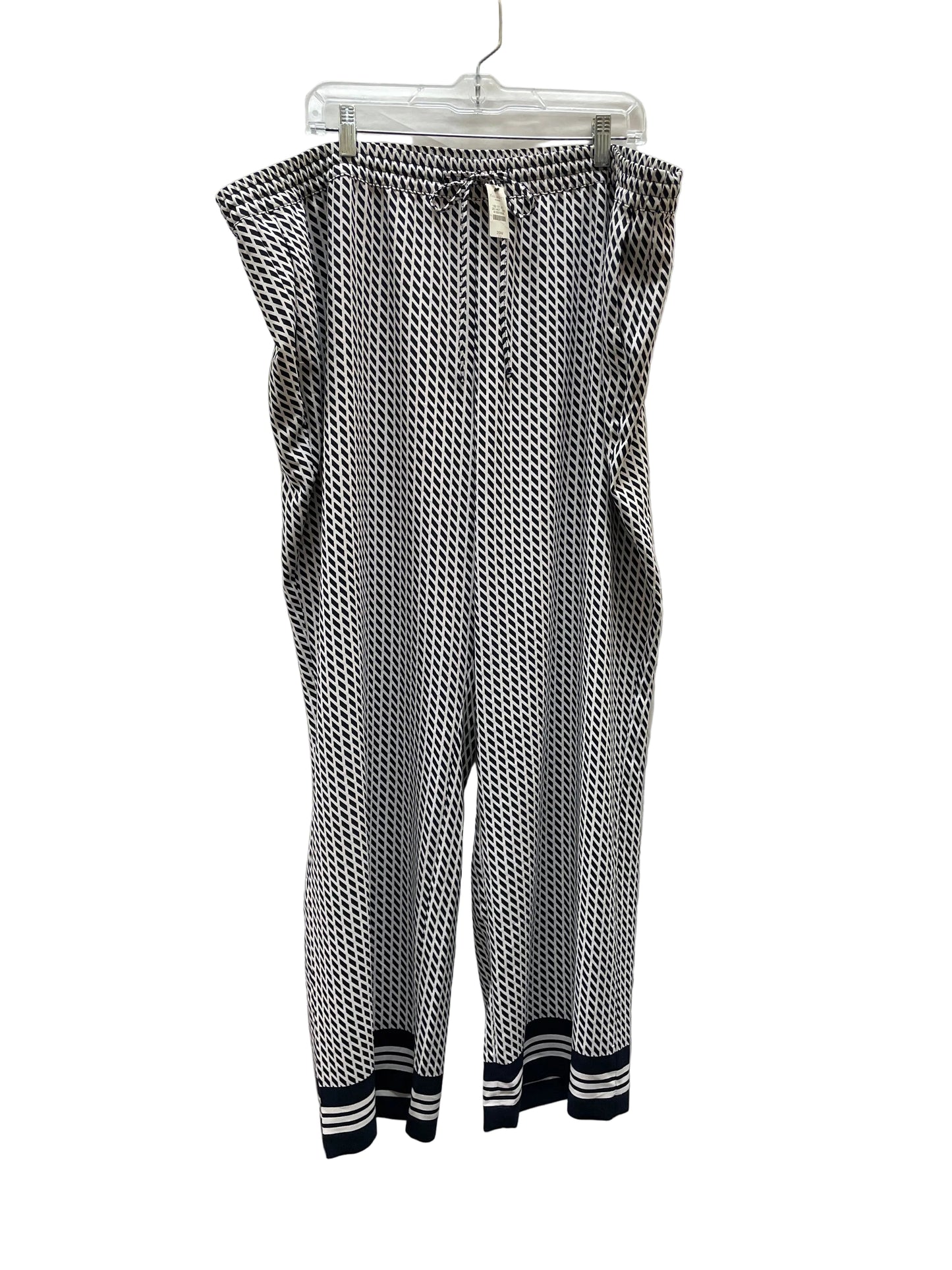 Pants Wide Leg By Talbots In Blue & White, Size:20