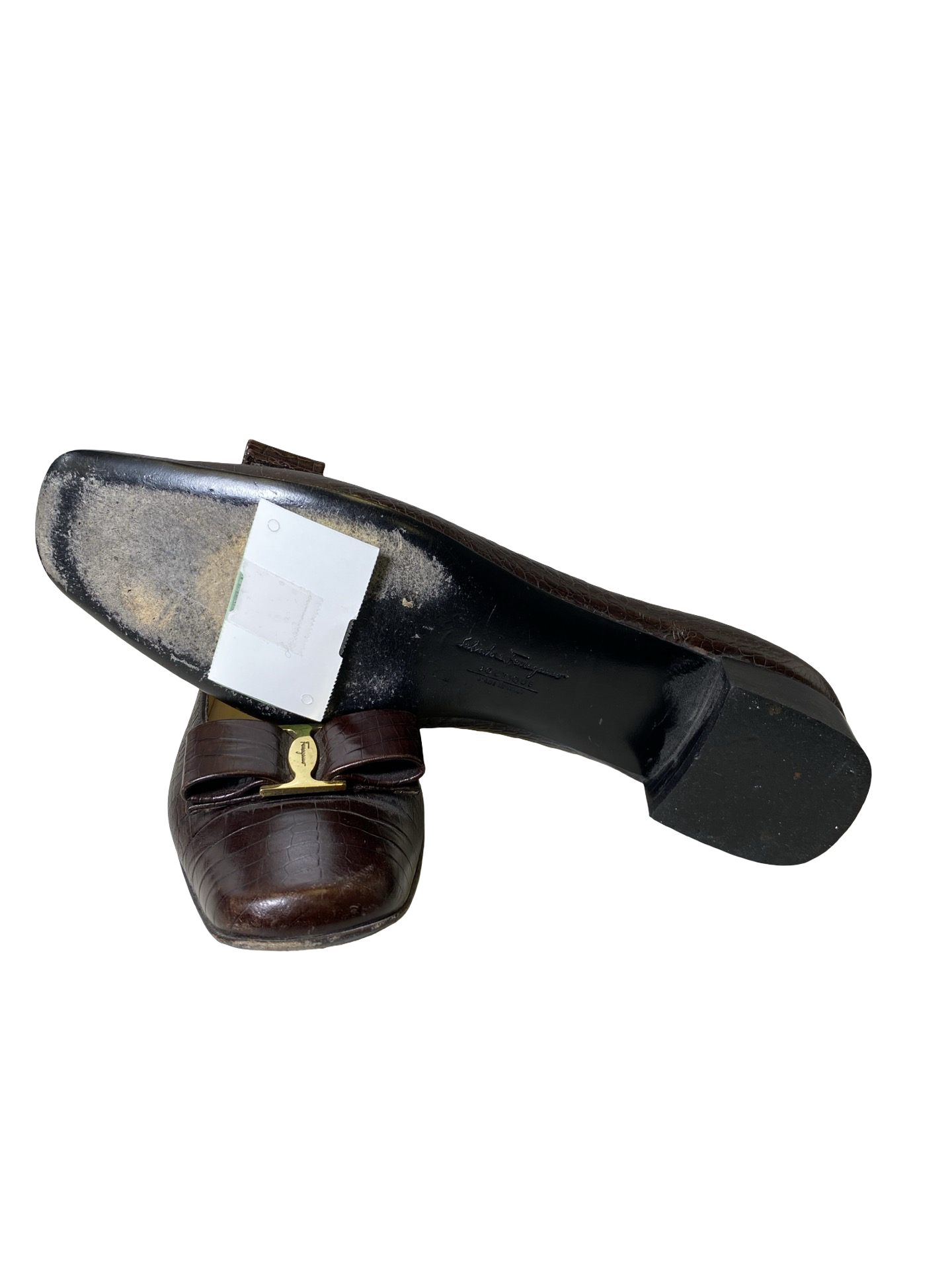 Shoes Luxury Designer By Ferragamo In Brown, Size: 7.5