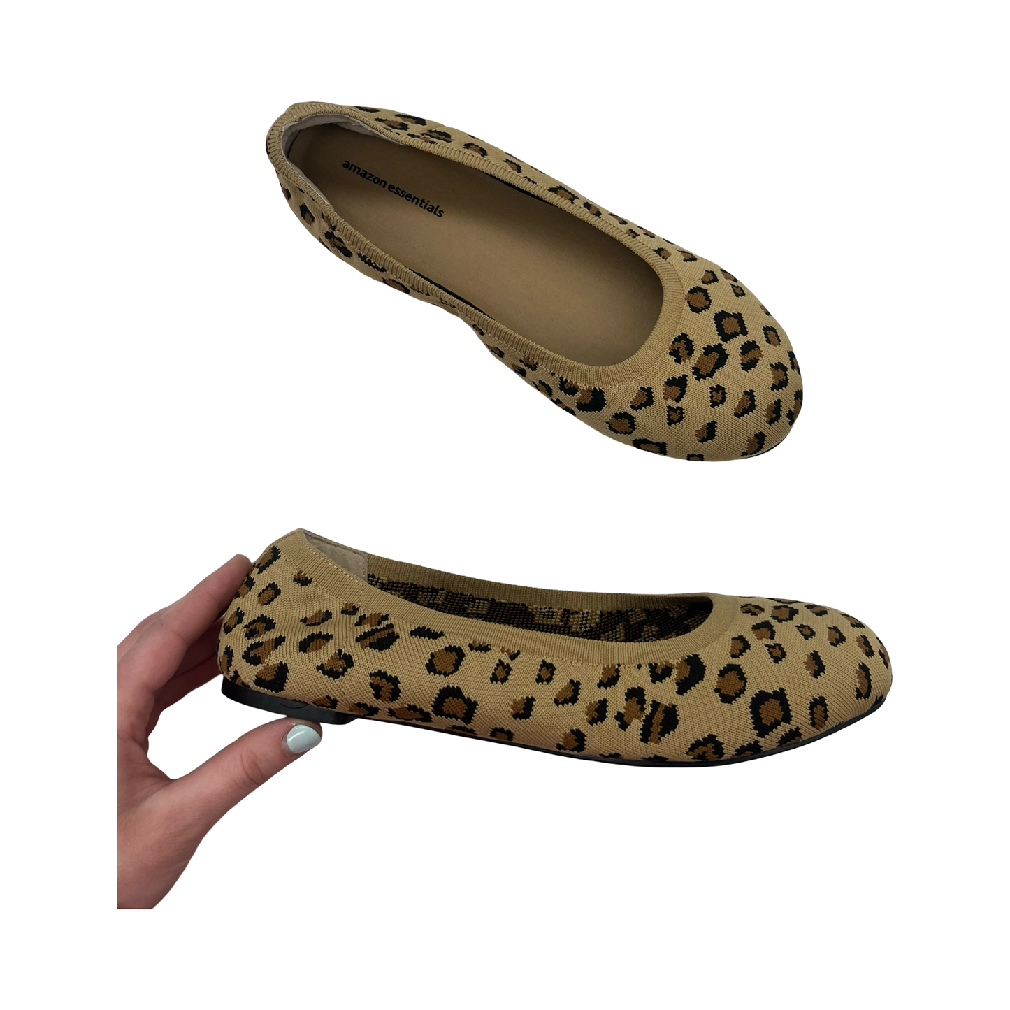Shoes Flats By Amazon Essentials In Animal Print, Size:9.5