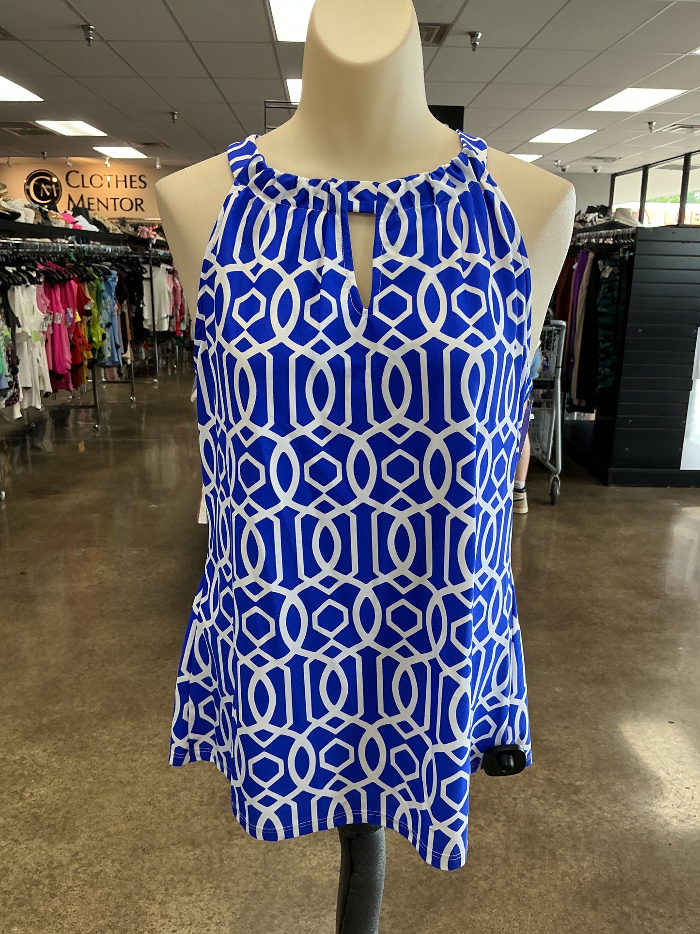 Top Sleeveless By Jude Connally In Blue & White, Size:M
