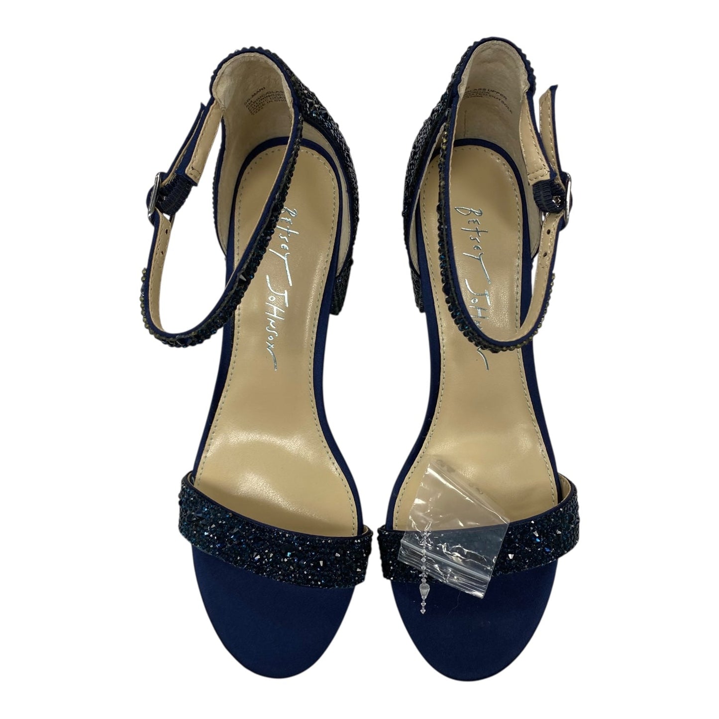 Sandals Heels Block By Betsey Johnson In Blue, Size:6