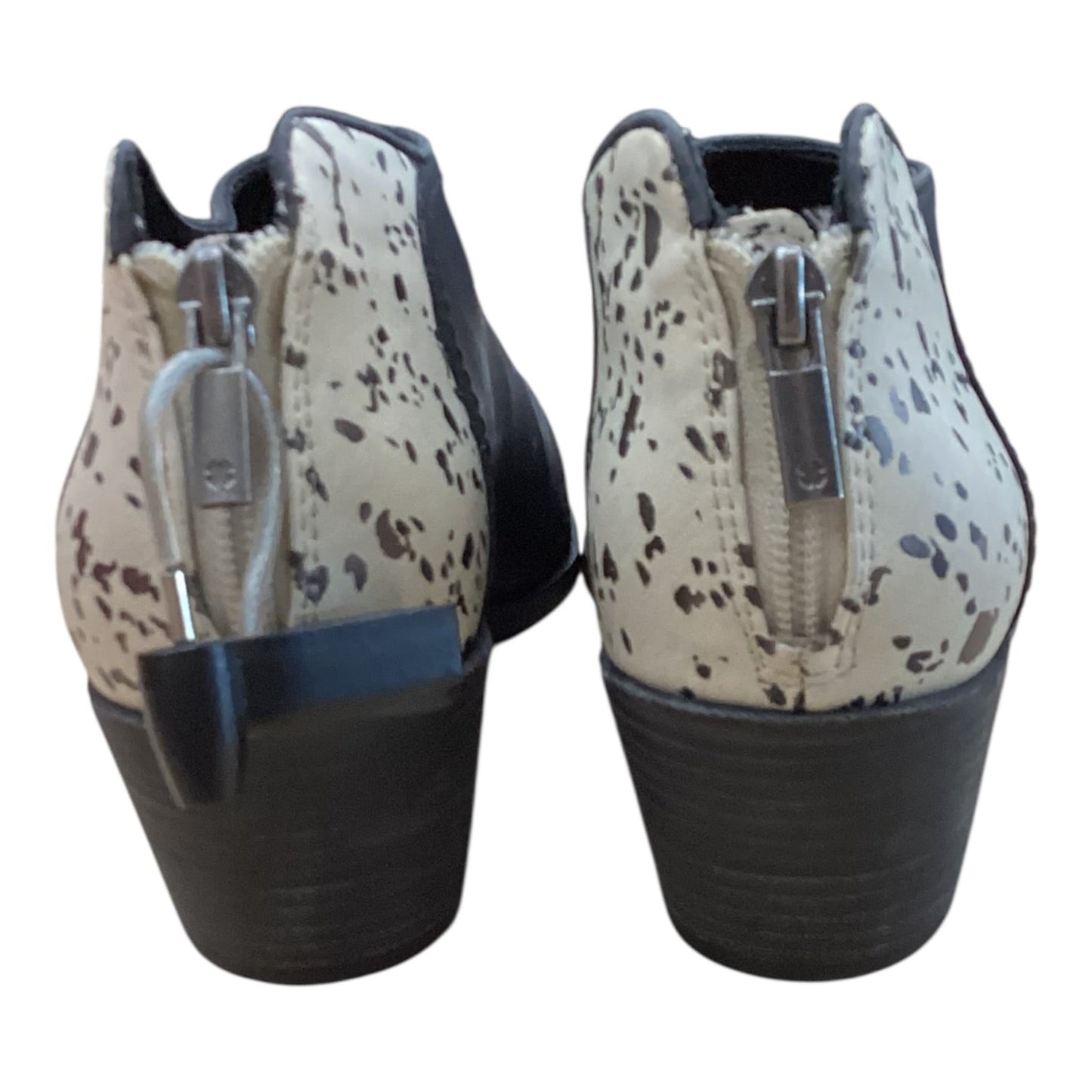 Boots Ankle Heels By Lucky Brand In Black & Cream, Size:8