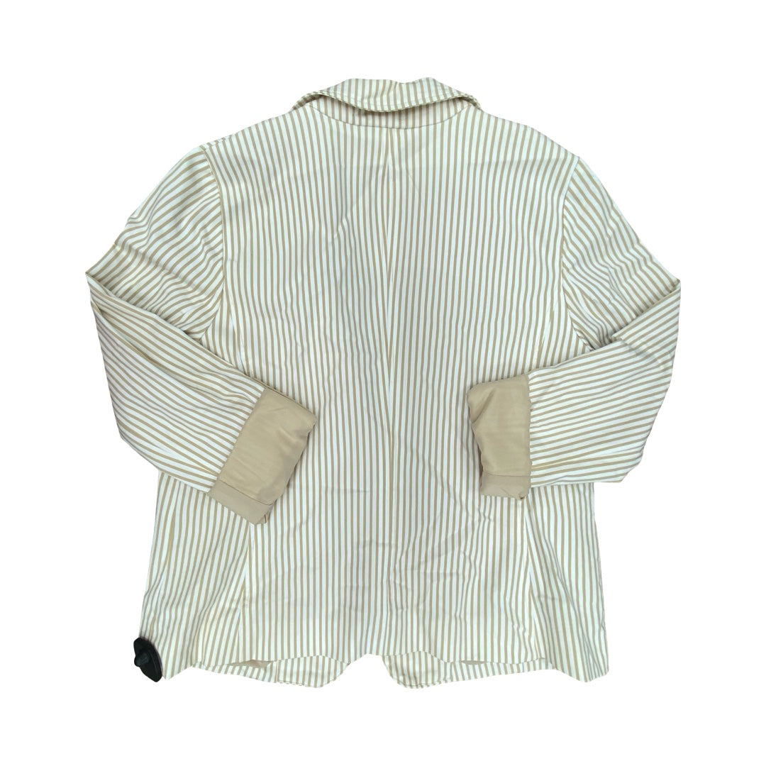 Blazer By Chicos In Striped Pattern, Size:L