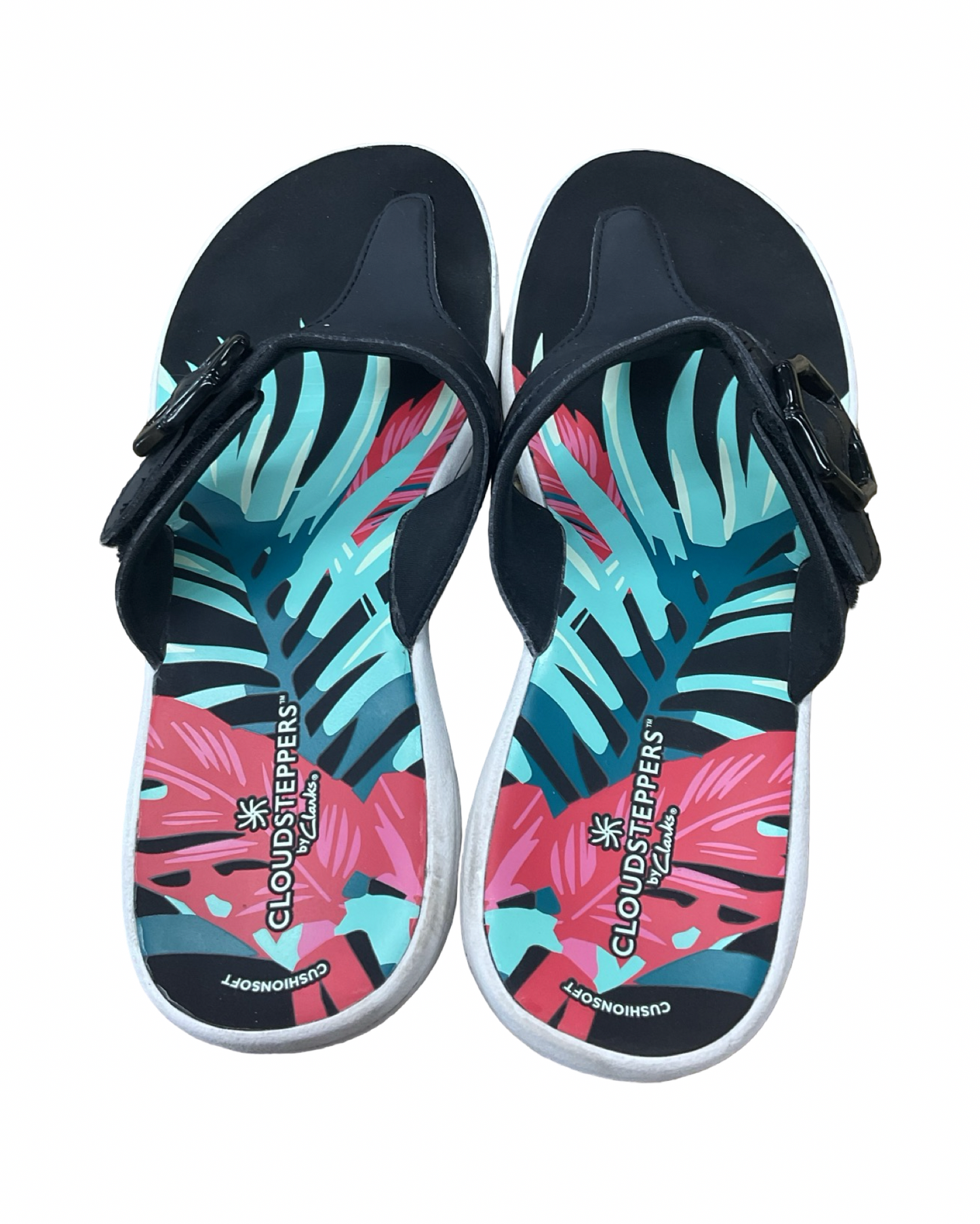 Sandals Flip Flops By Clarks In Black, Size:10