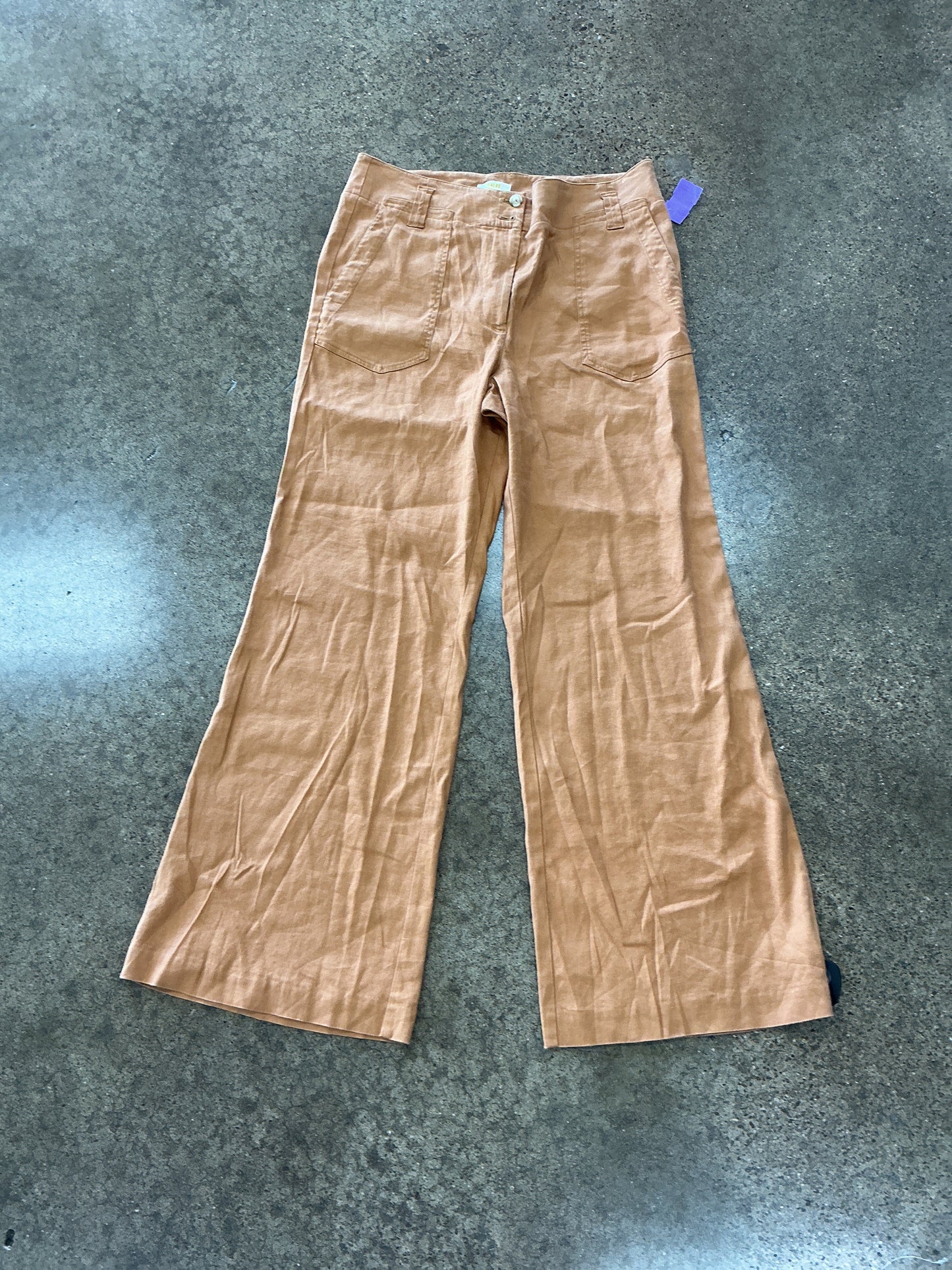 Pants Wide Leg By Maeve In Tan, Size:16