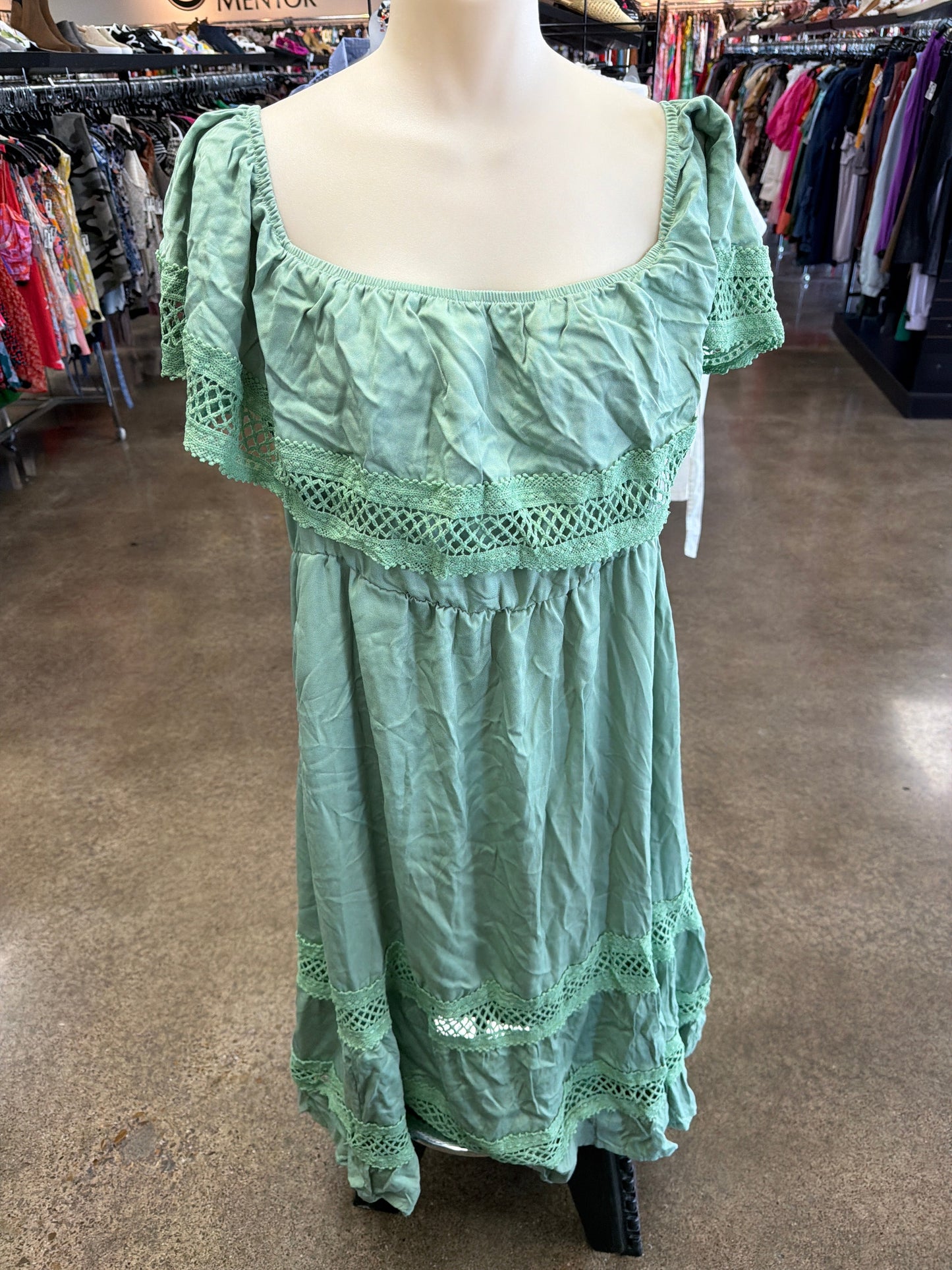 Dress Casual Maxi By Bloomchic In Green, Size:Xl