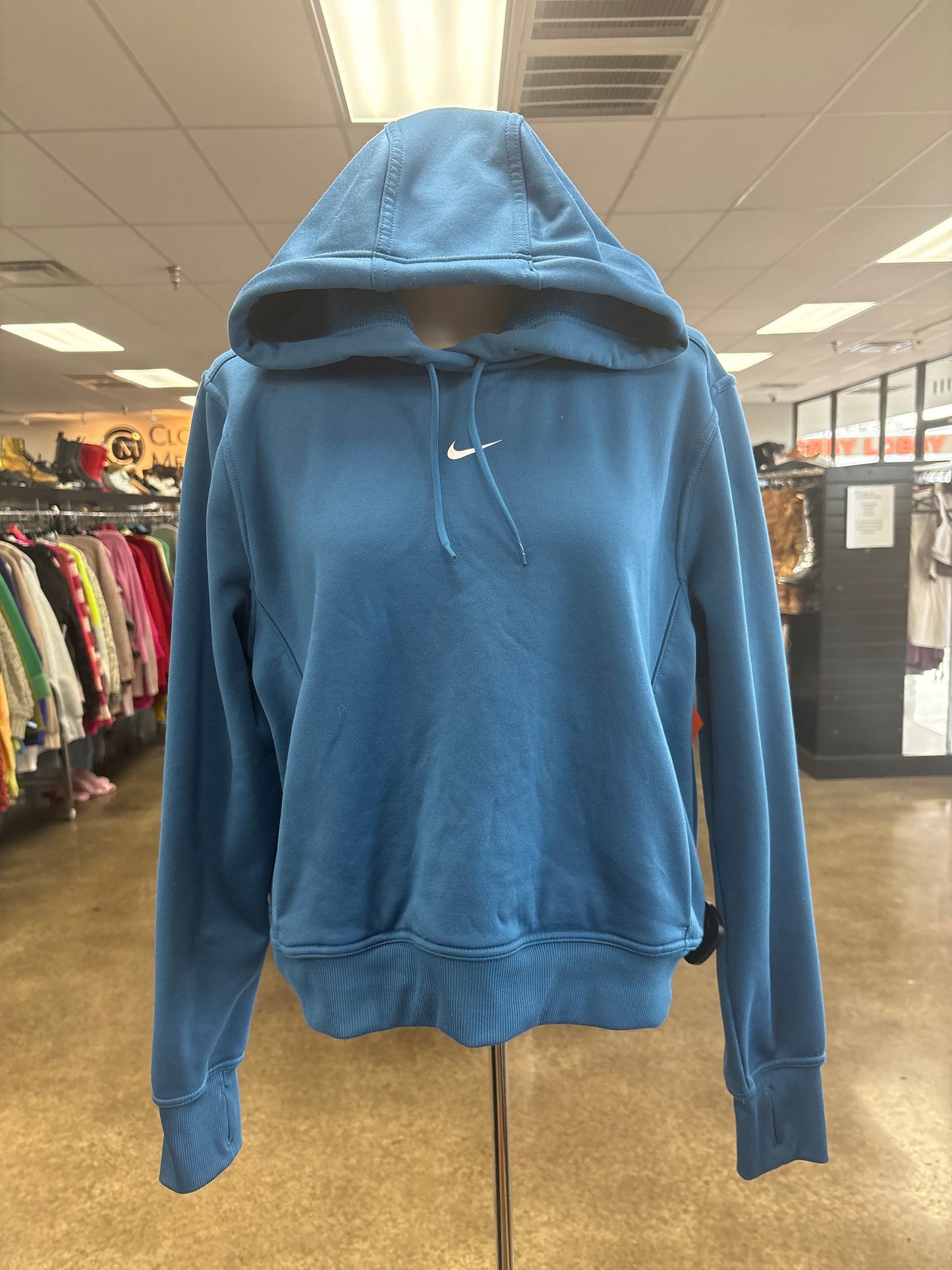 Athletic Sweatshirt Hoodie By Nike Apparel In Blue, Size:L