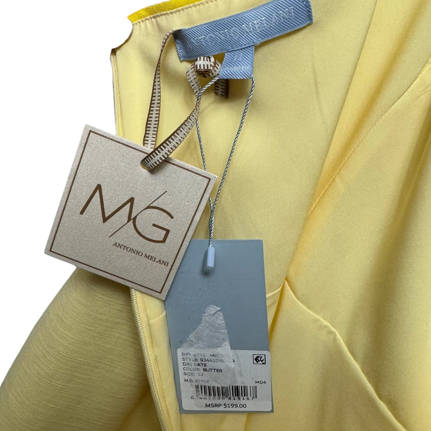 Kate Square Neckline Midi Dress By Mary Glenn For Antonio Melani In Butter, Size: 12