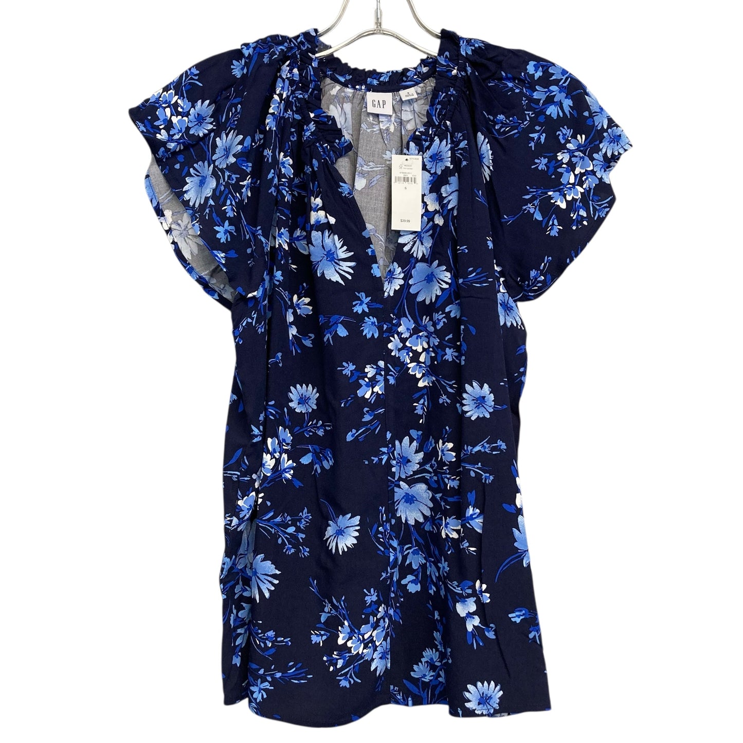 Top Sleeveless By Gap In Floral Print, Size:S