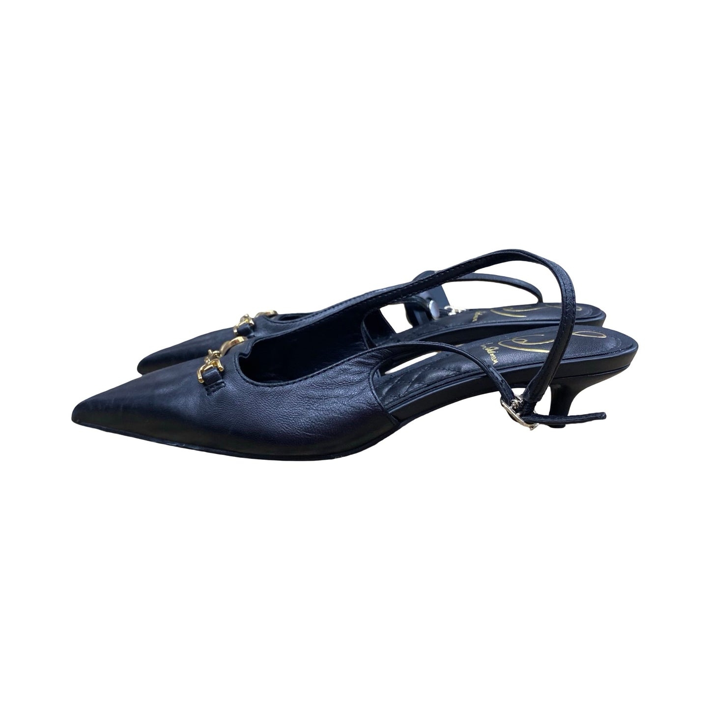 Shoes Heels Kitten By Sam Edelman In Black & Gold, Size:6