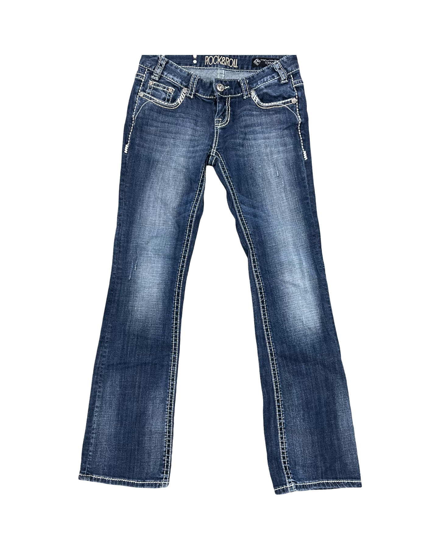 Jeans Boot Cut By Rock & Roll In Blue Denim, Size:4