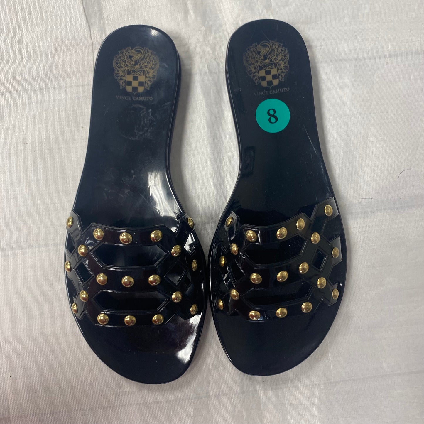 Sandals Flats By Vince Camuto In Black, Size:8
