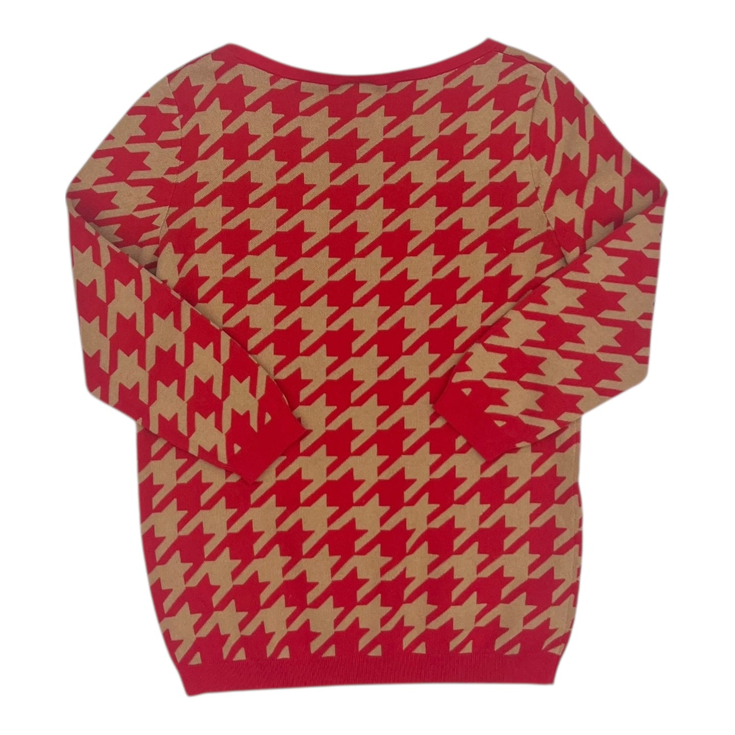 Sweater By Ann Taylor In Red & Tan, Size:M