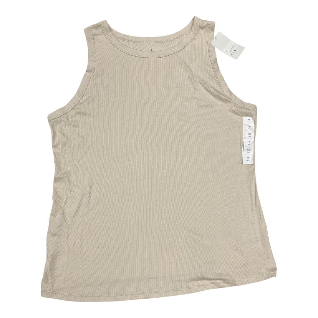 Top Sleeveless Basic By A New Day In Cream, Size:2X