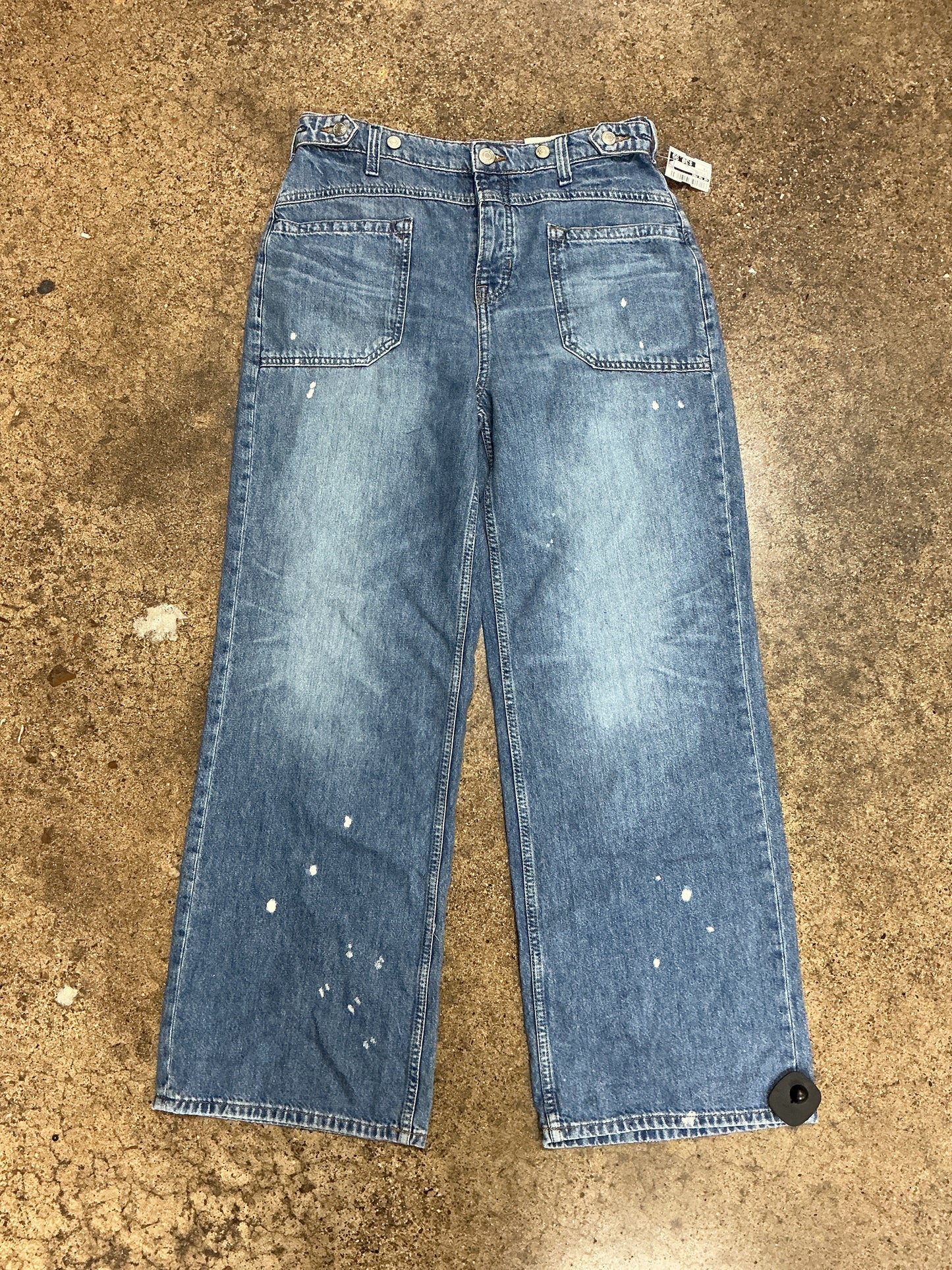 Jeans Wide Leg By We The Free In Blue Denim, Size:6