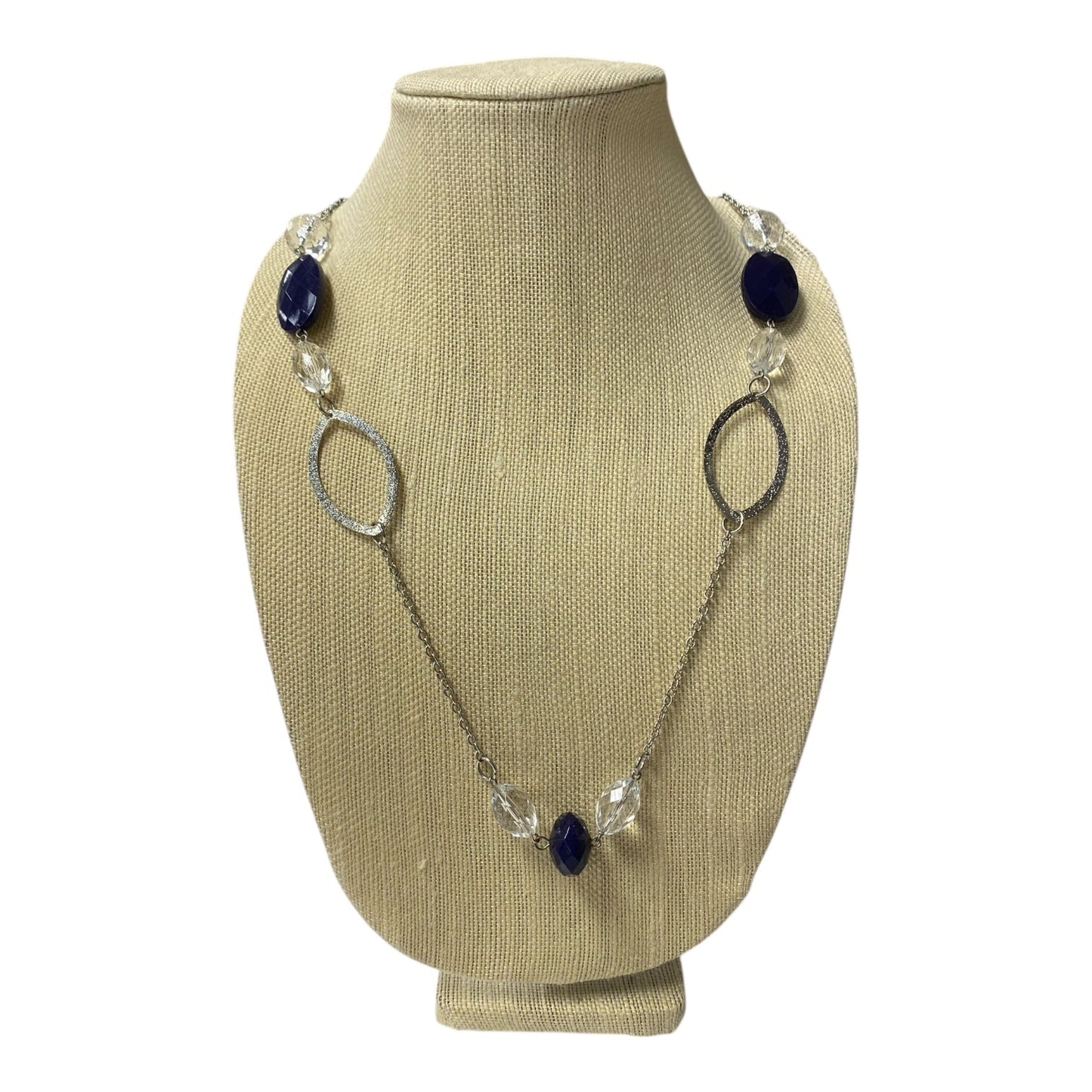 Necklace Other In Blue & Silver