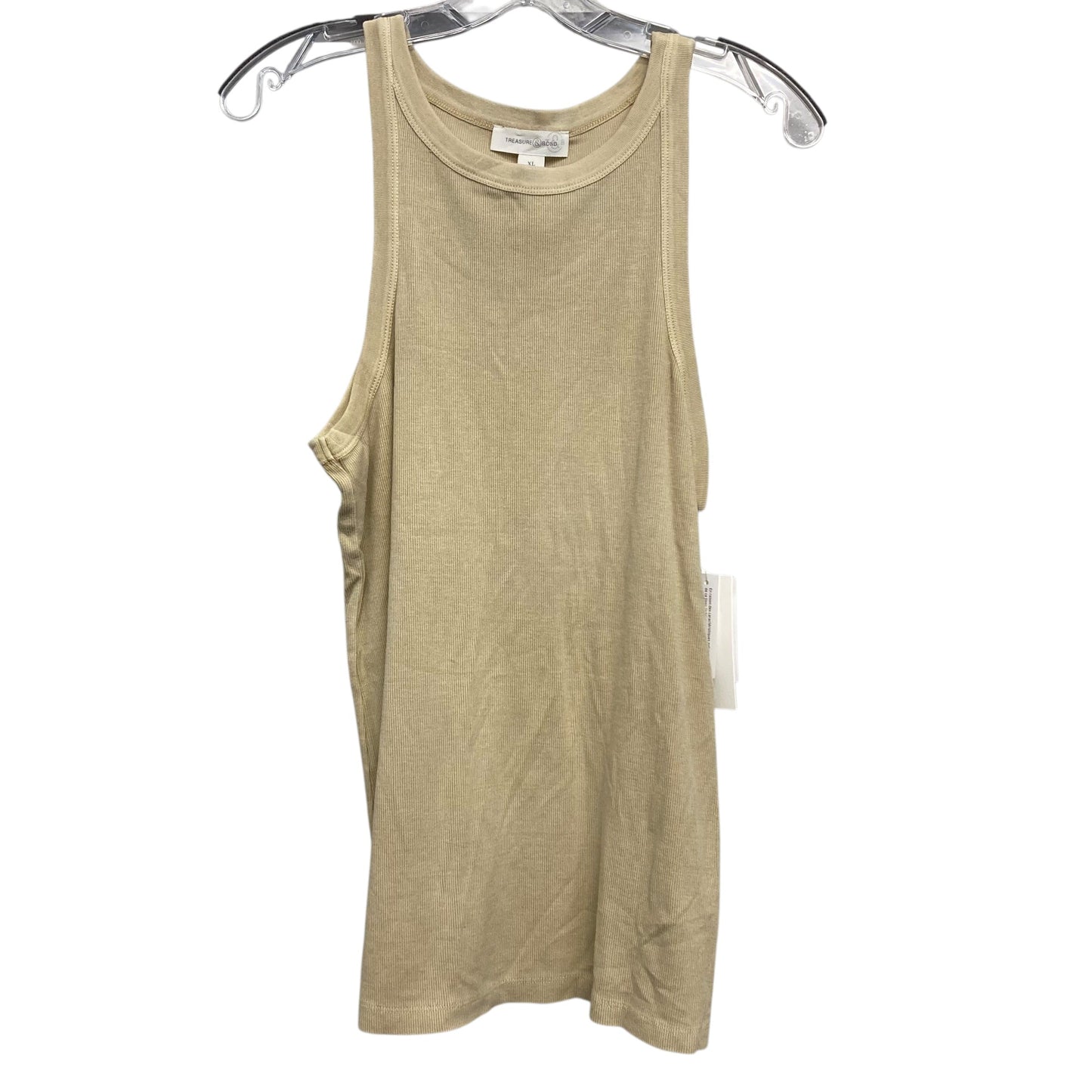 Top Sleeveless Basic By Treasure And Bond In Beige, Size:Xl