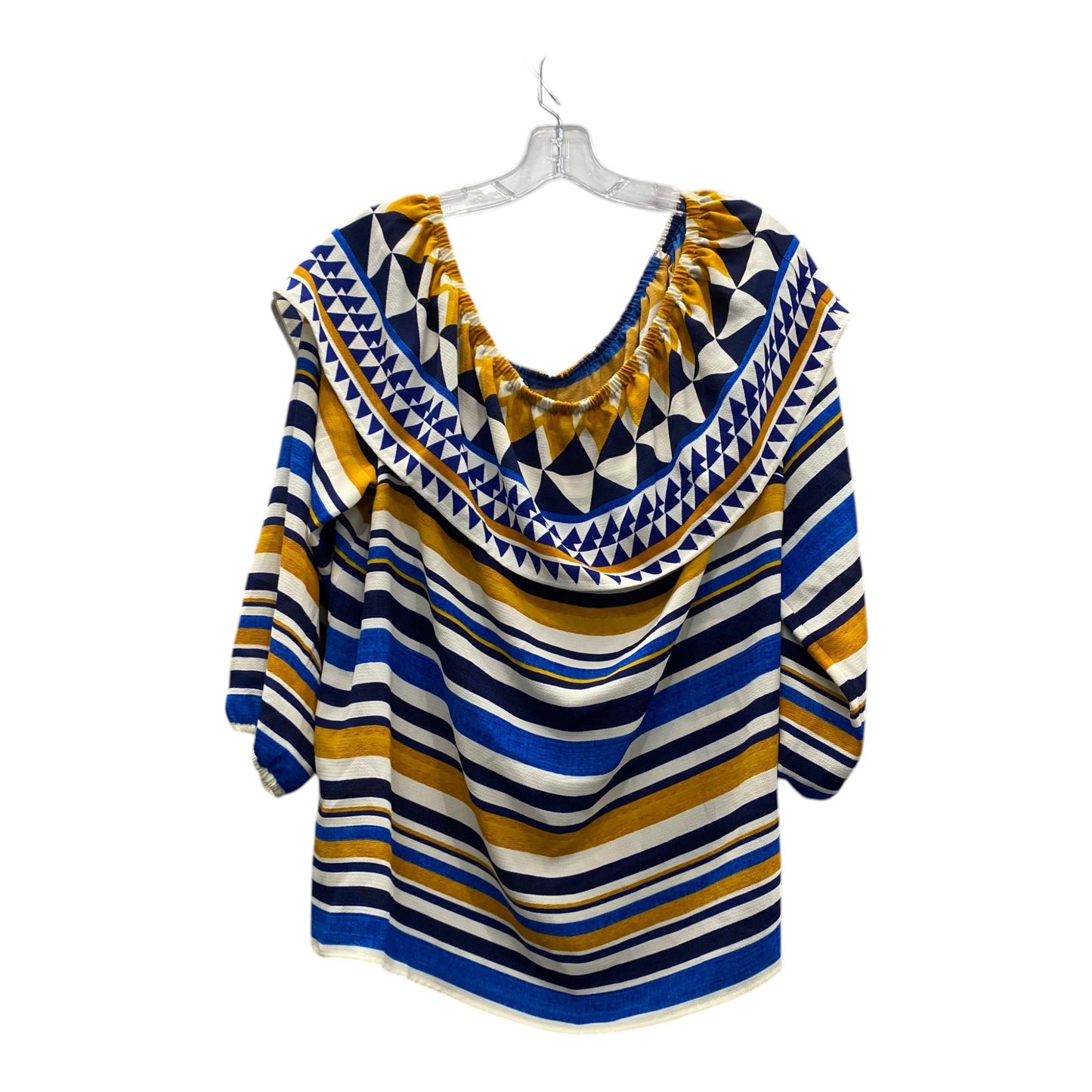 Top Ls By Chicos In Blue & Yellow, Size:Xl