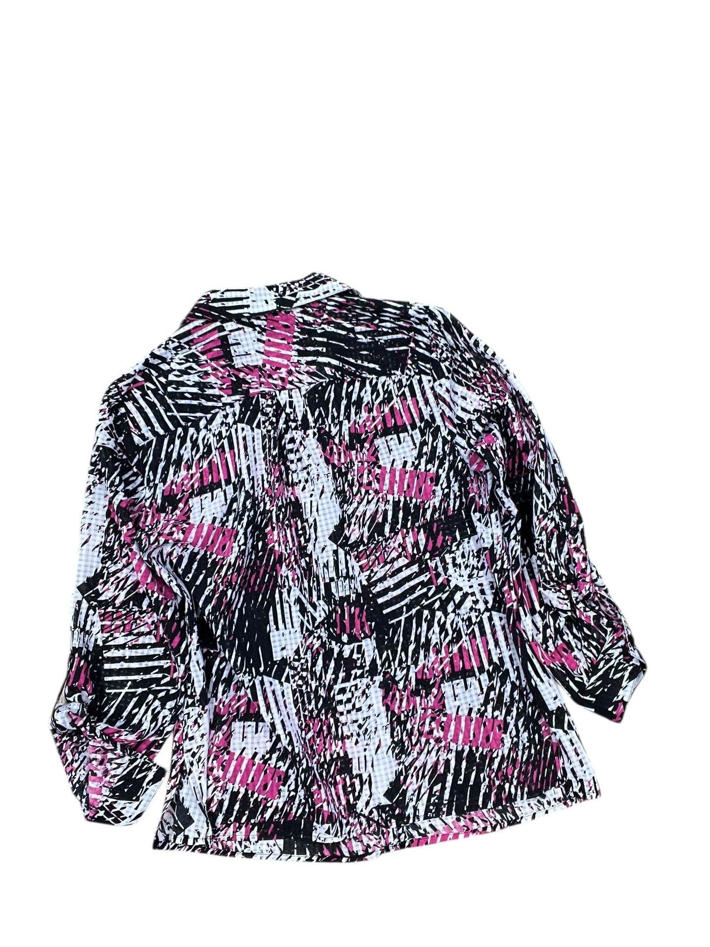 Blouse Ls By Studio Works In Black & Pink, Size:L