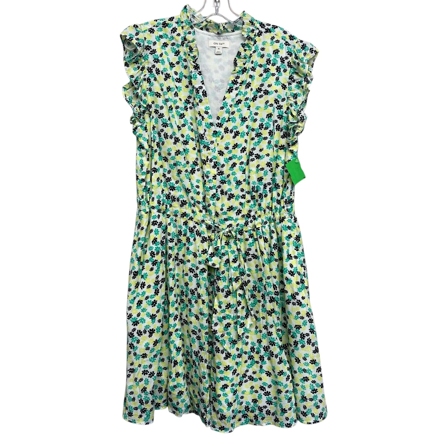 Dress Casual Short By On 34Th In Green & White, Size:Xl