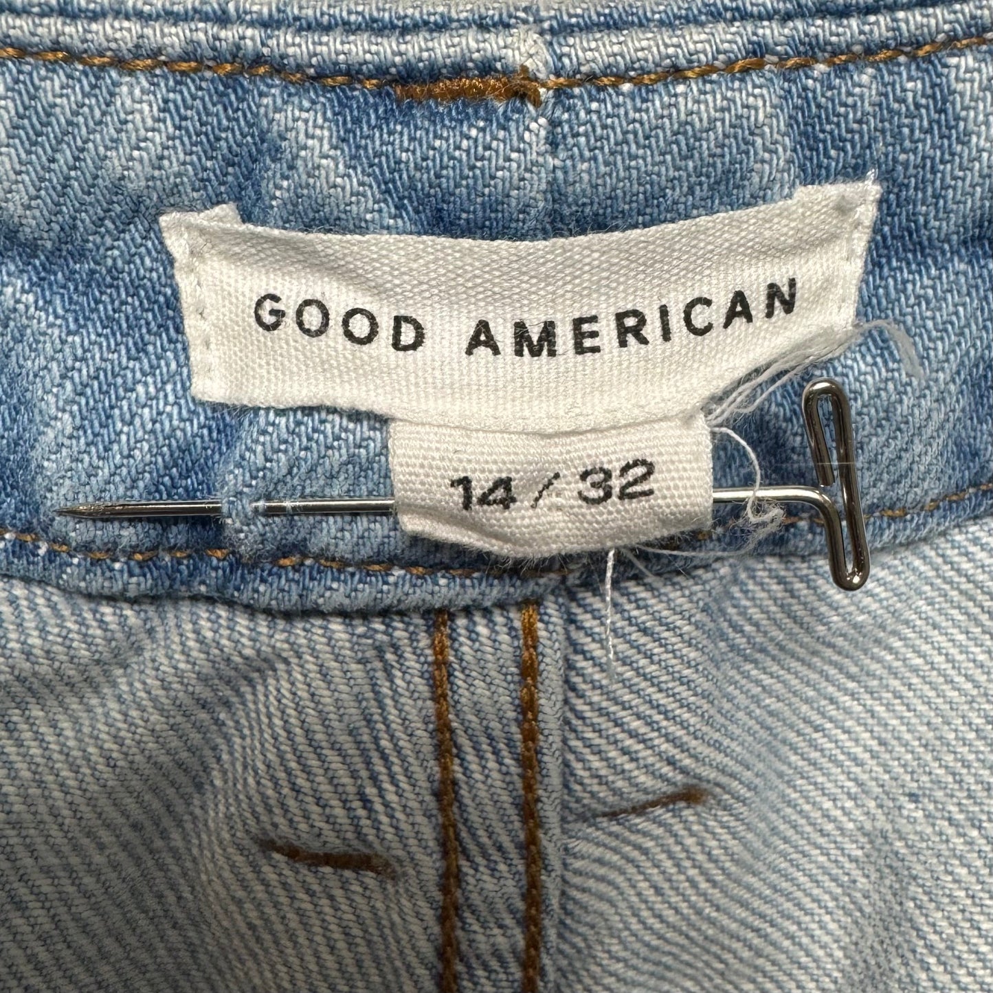 Jeans Wide Leg By Good American In Blue Denim, Size: 14/32