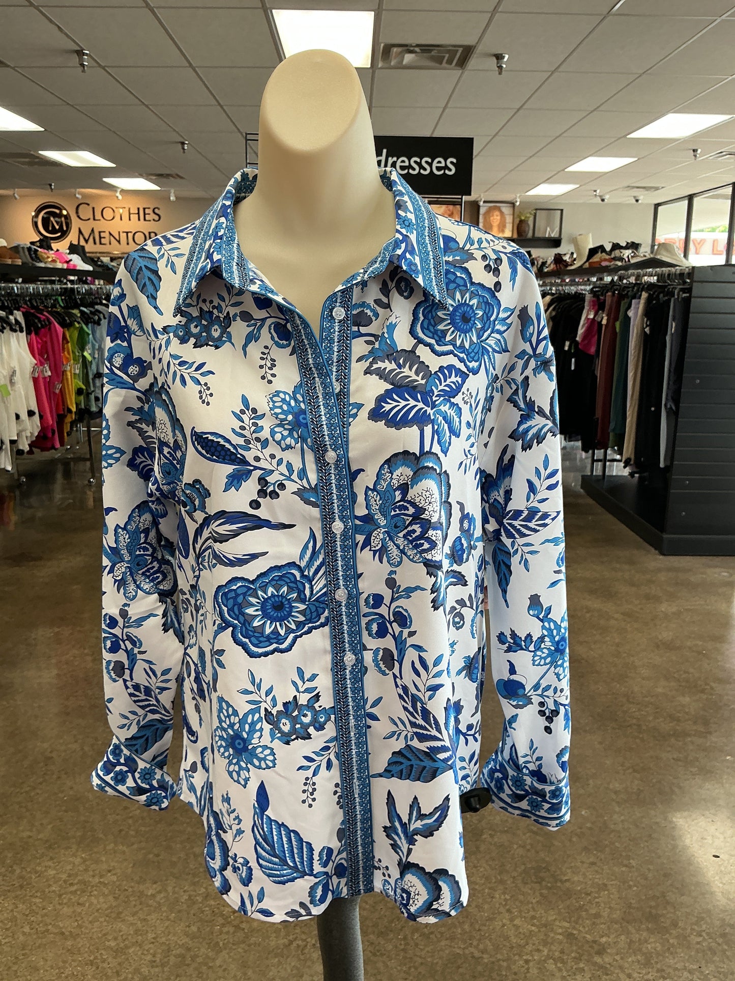 Top Ls By Sugar Lips In Blue & White, Size:Xs