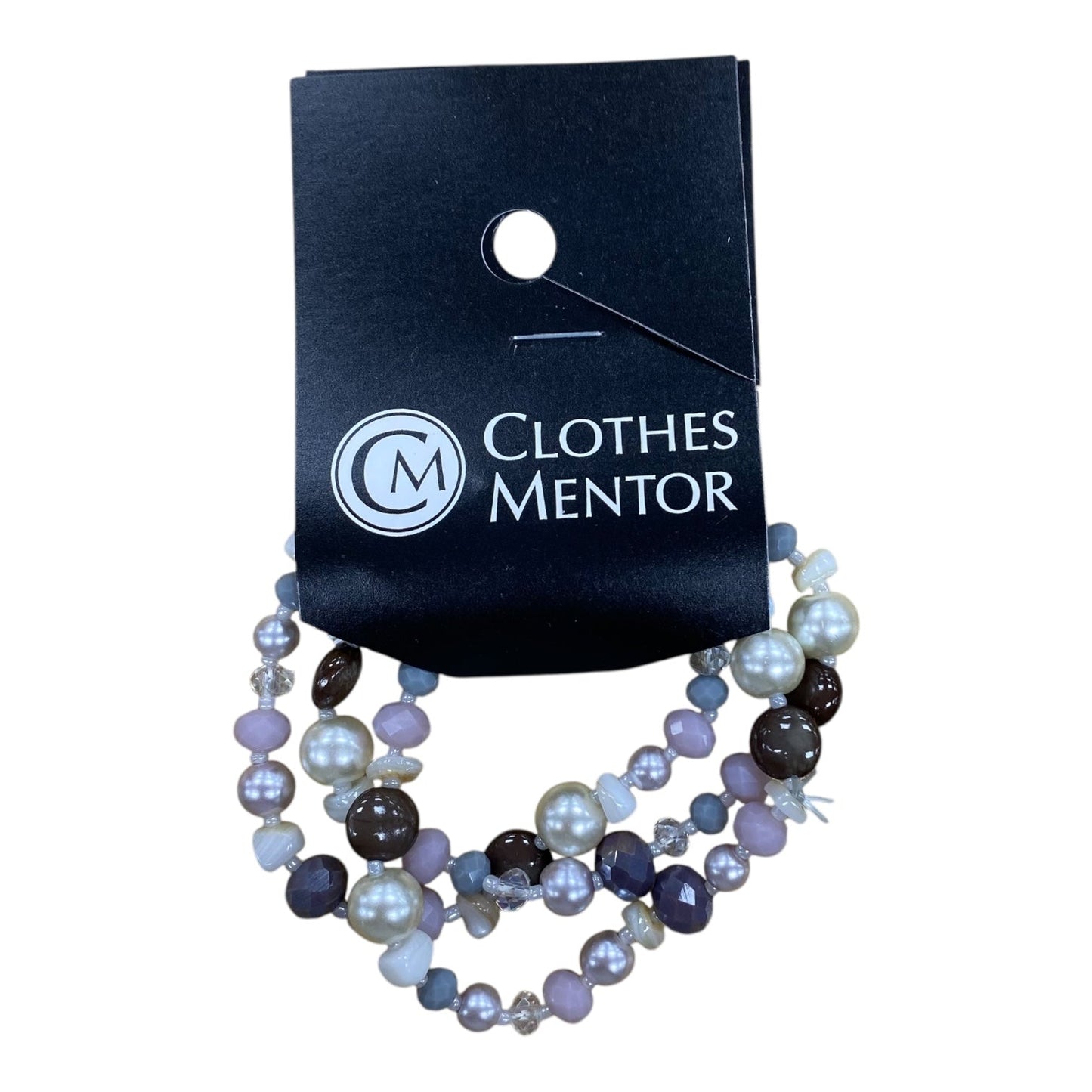 Bracelet Beaded In Purple, Size:03 Piece Set