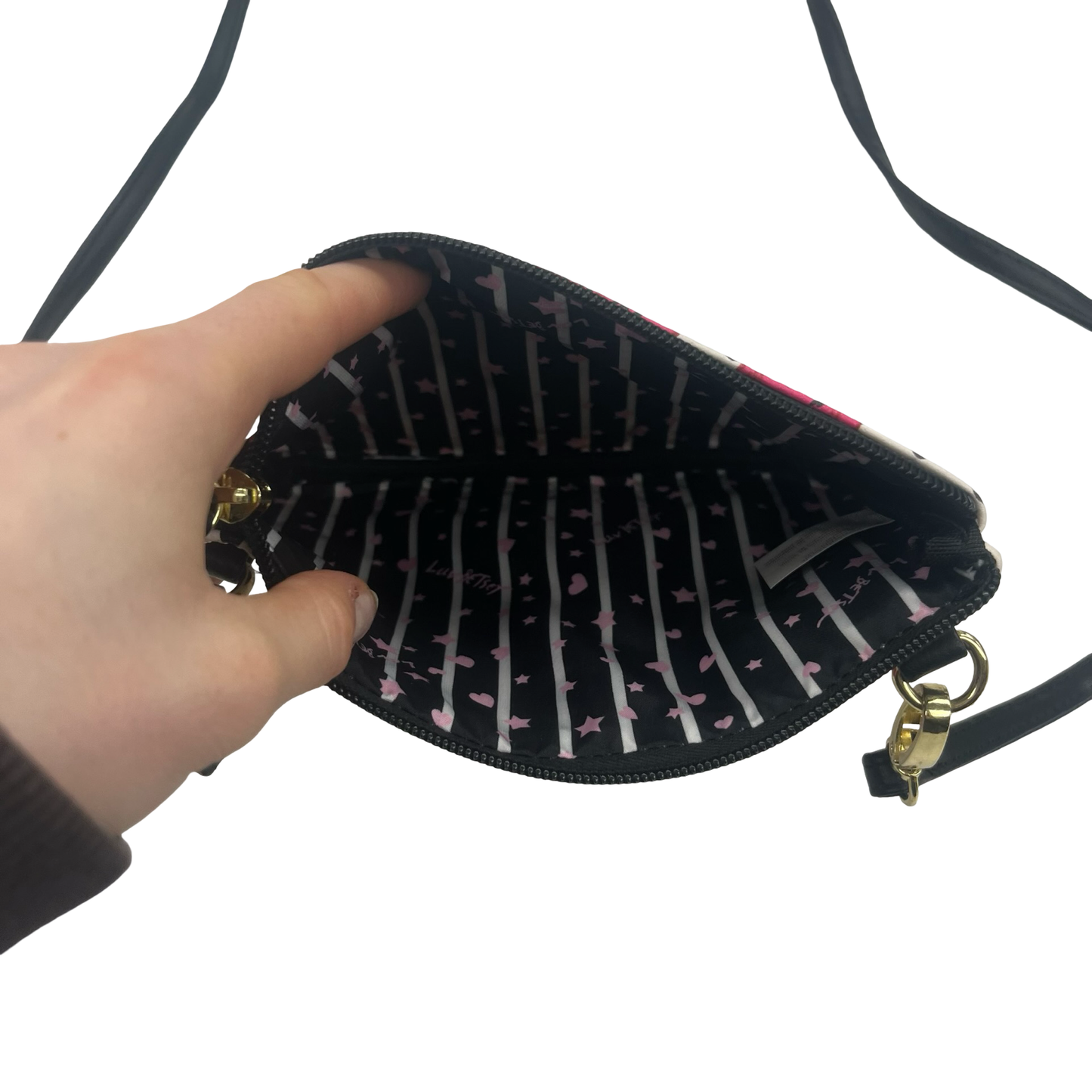 Crossbody By Betsey Johnson In Black & White, Size:Small