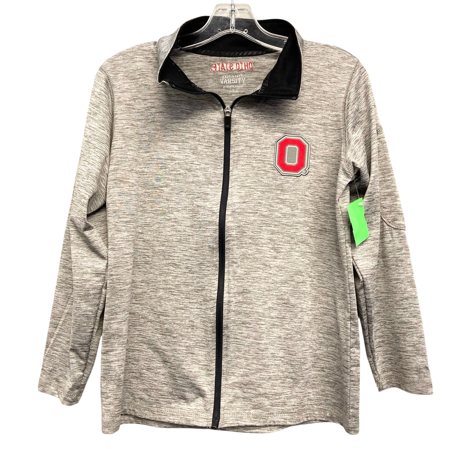Athletic Jacket By Varsity Apparel In Grey, Size:M