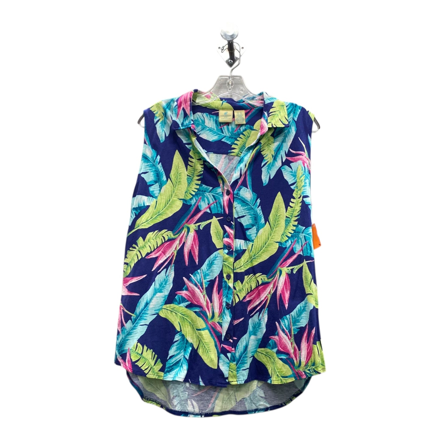 Top Sleeveless By Caribbean Joe In Blue, Size:Xl