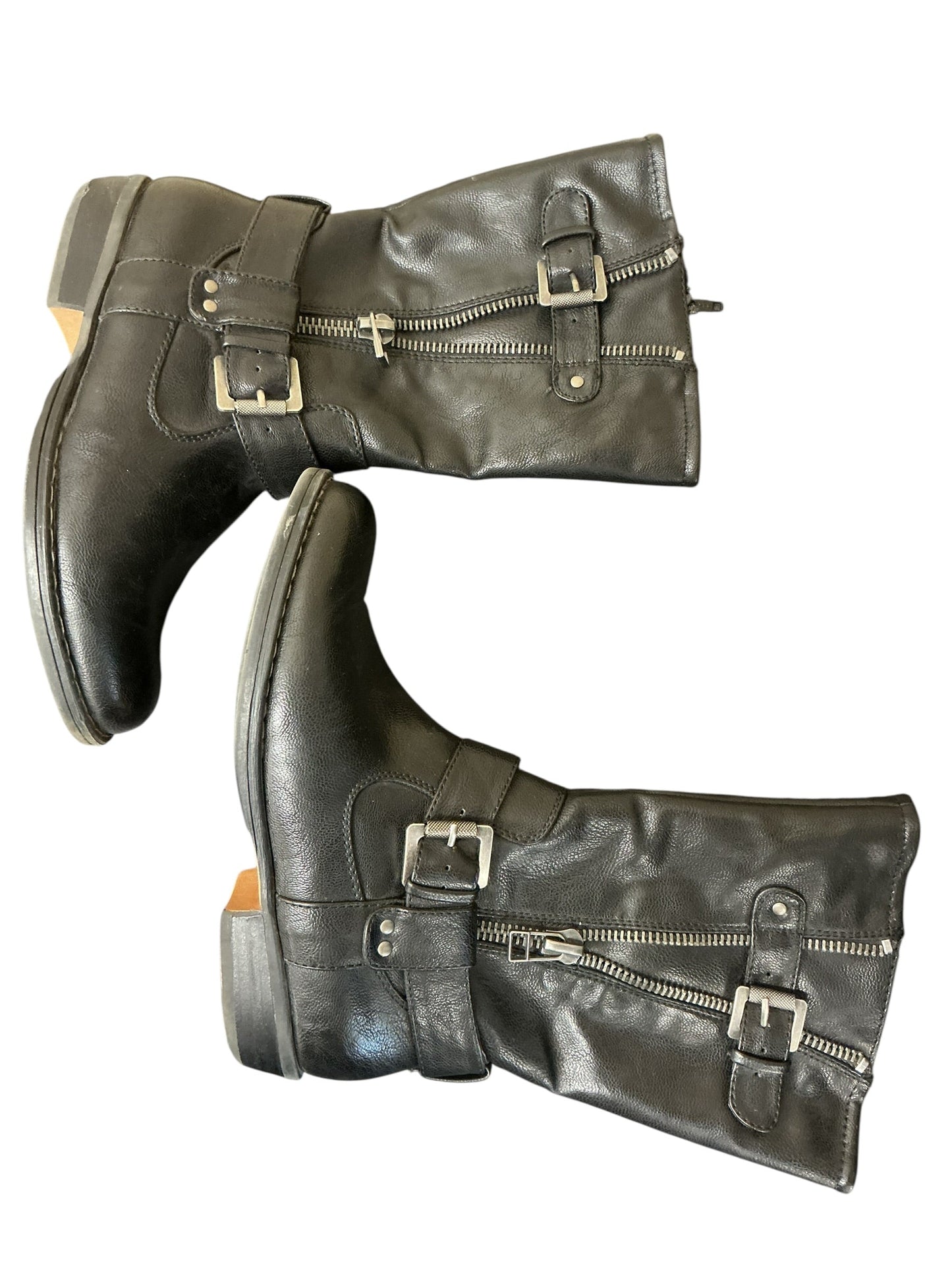 Boots Mid-Calf Heels By Bare Traps In Black, Size:7