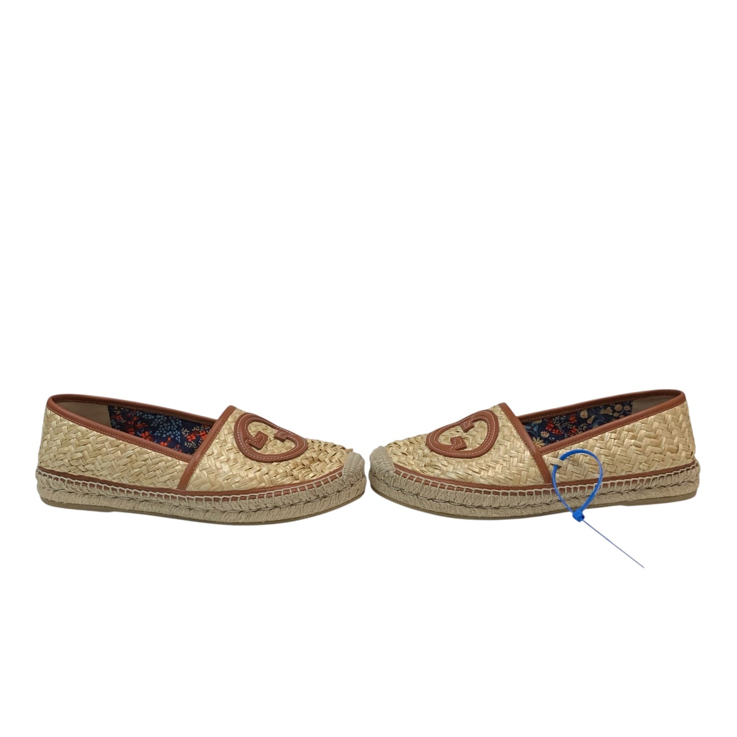 Shoes Luxury Designer By Gucci In Brown & Tan, Size: 8.5