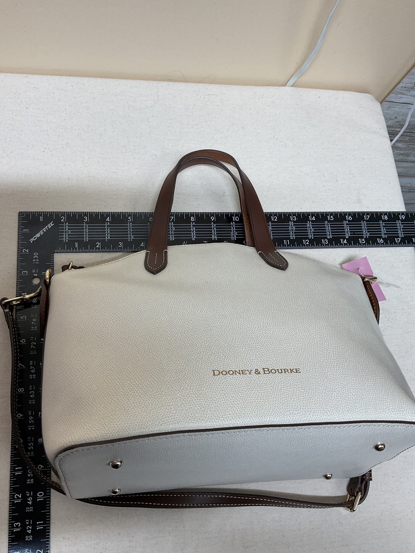 Handbag Designer By Dooney And Bourke In Brown & Cream, Size:Medium
