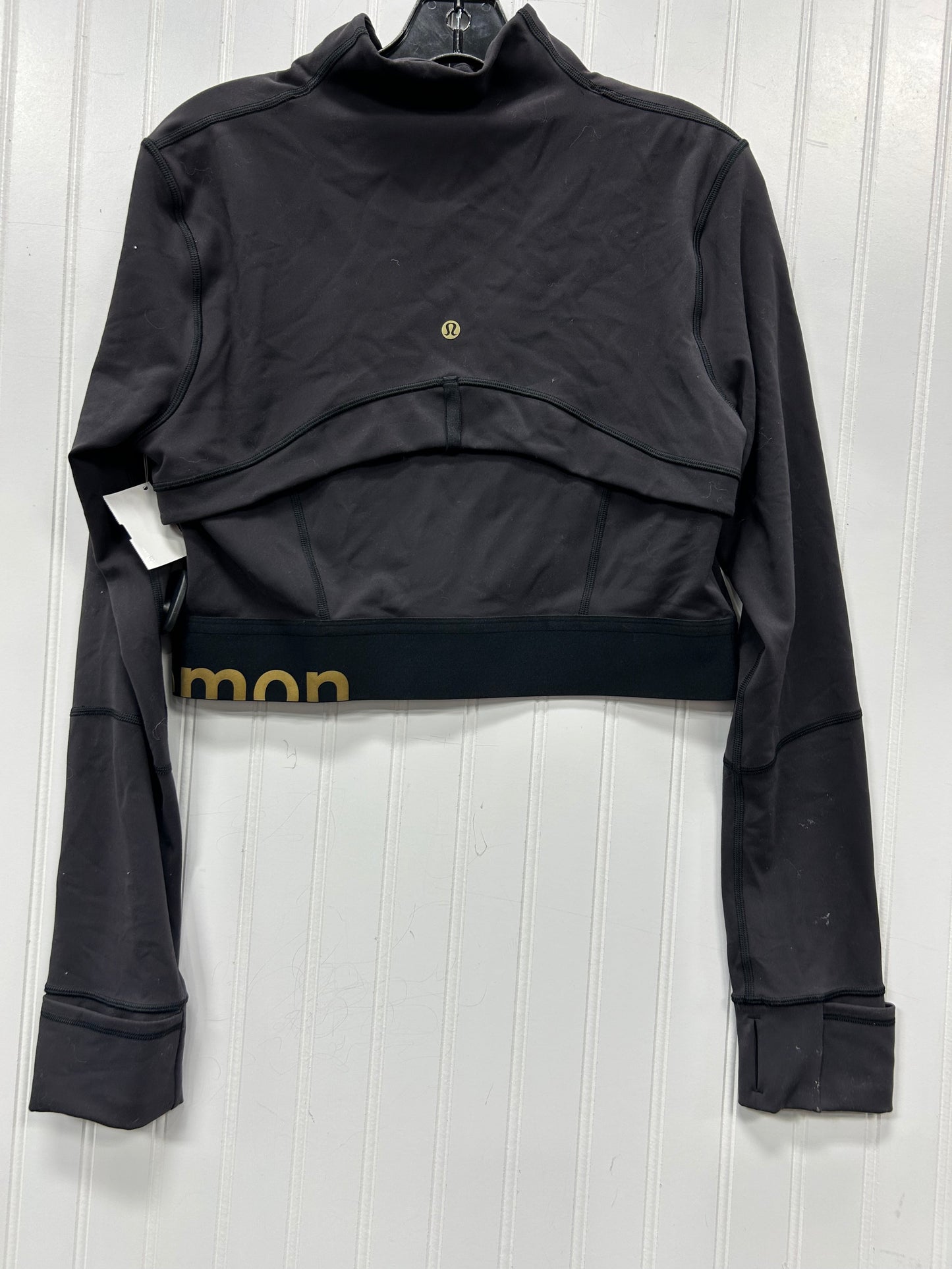 Athletic Jacket By Lululemon In Black, Size:10