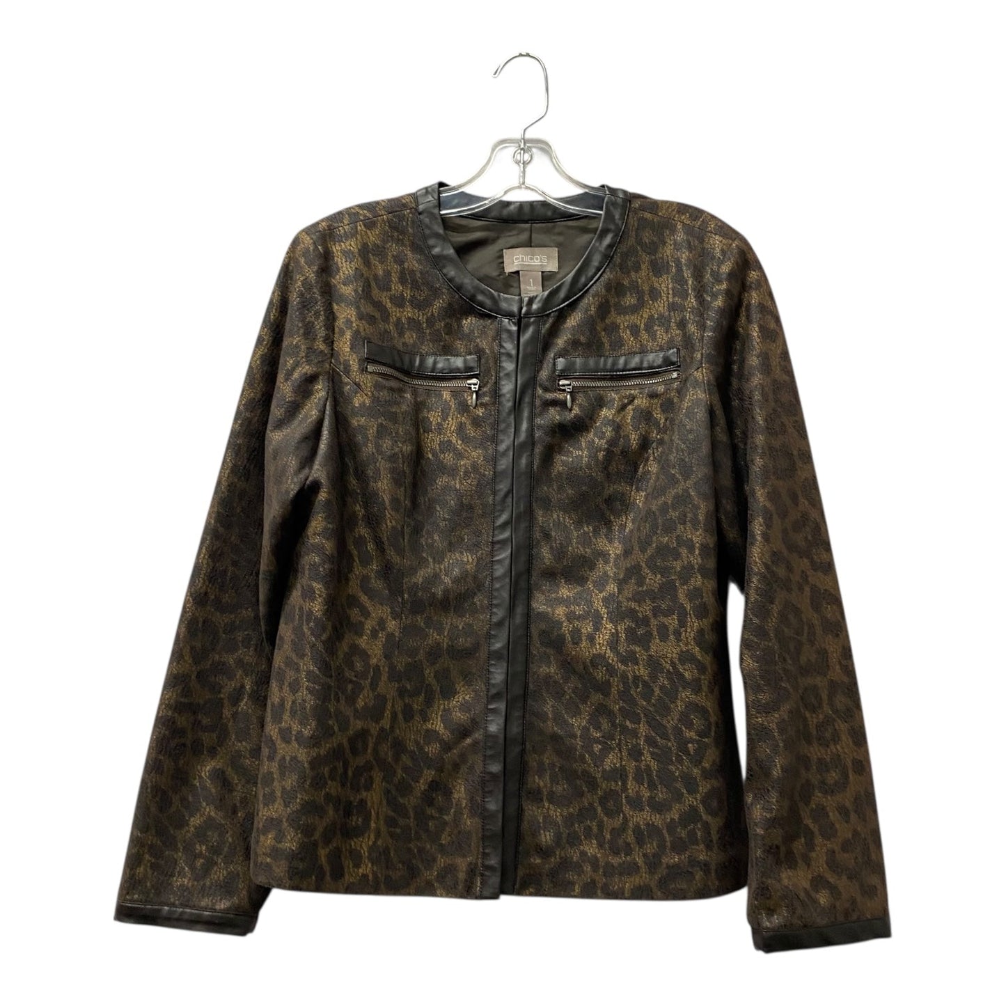 Blazer By Chicos In Brown, Size:M