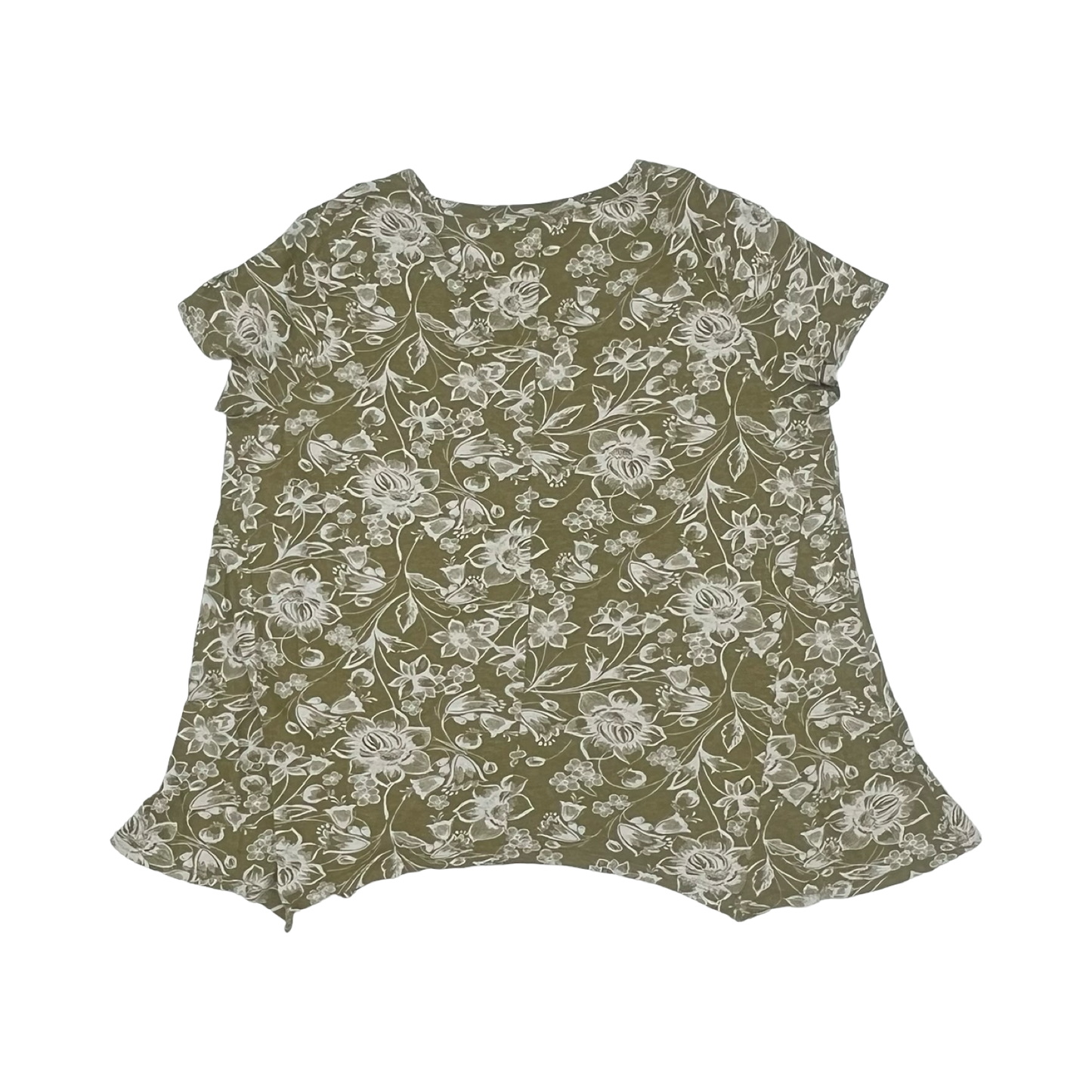 Top Ss By Clothes Mentor In Green & Tan, Size:Xl