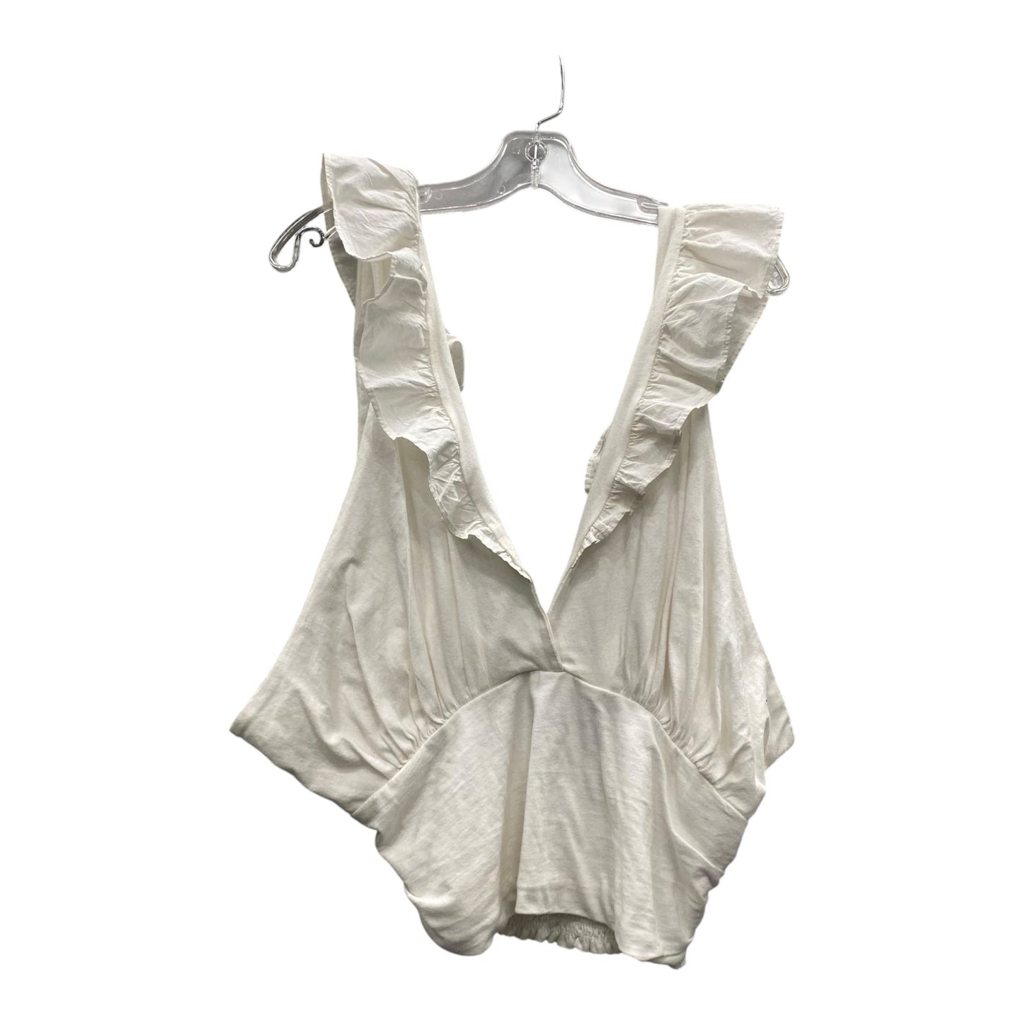 Top Sleeveless By Anthropologie In White, Size:L