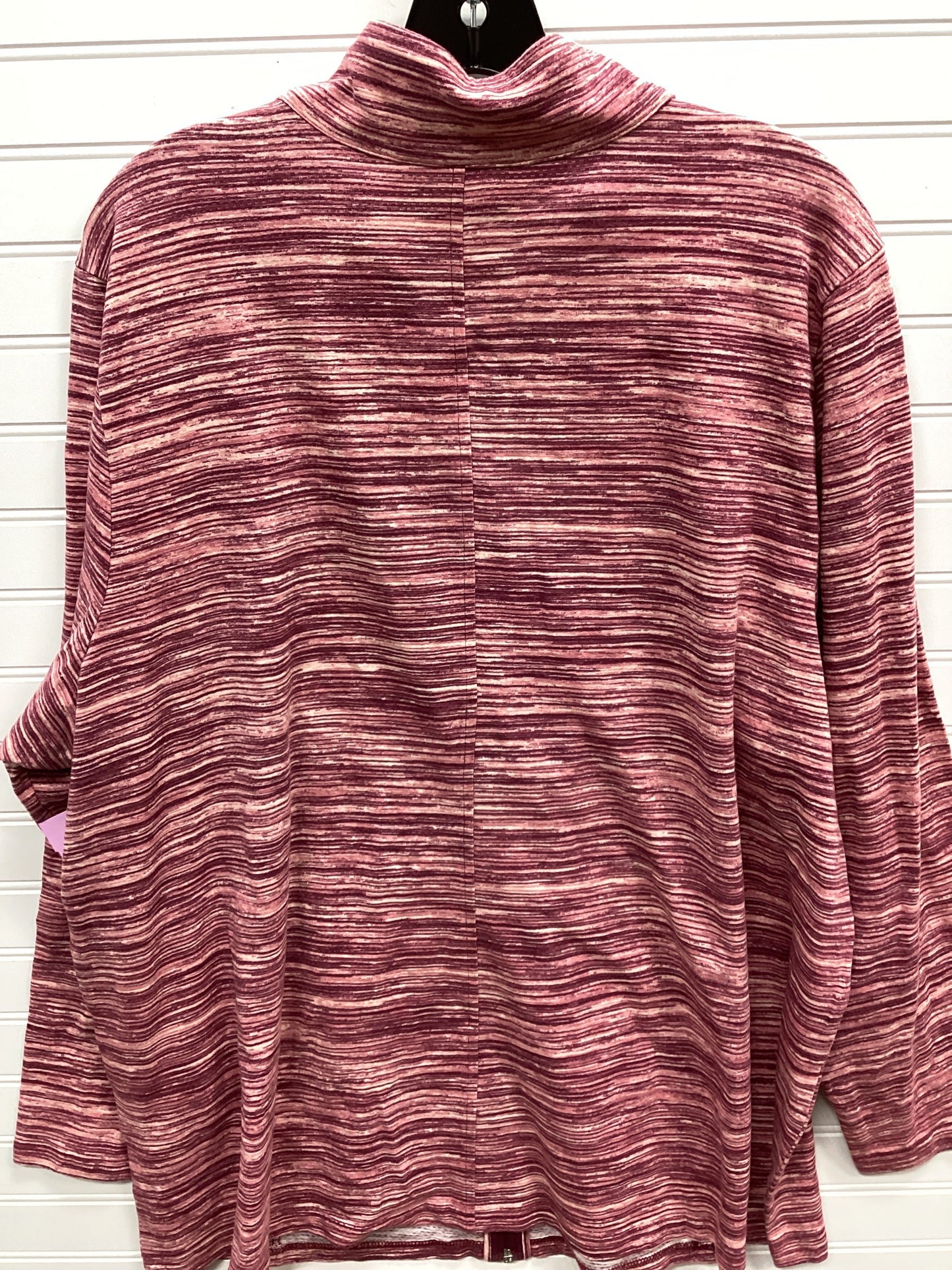 Athletic Top Ls Collar By Cj Banks In Pink, Size:3X