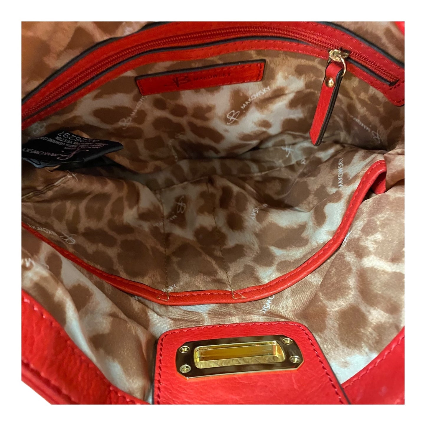 Crossbody Leather By B. Makowsky In Red, Size:Medium