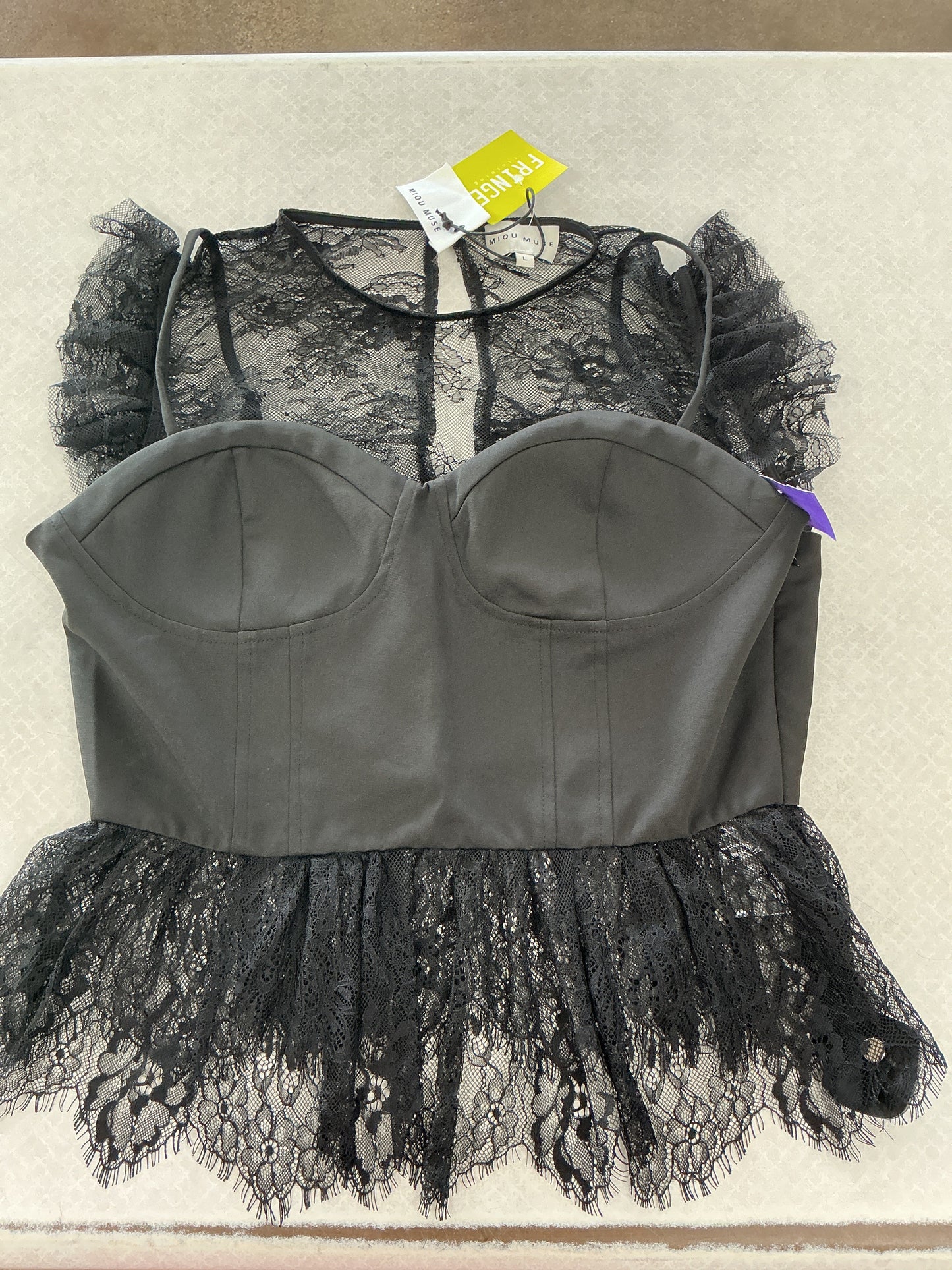 Top Ss By Miou Muse In Black, Size:L