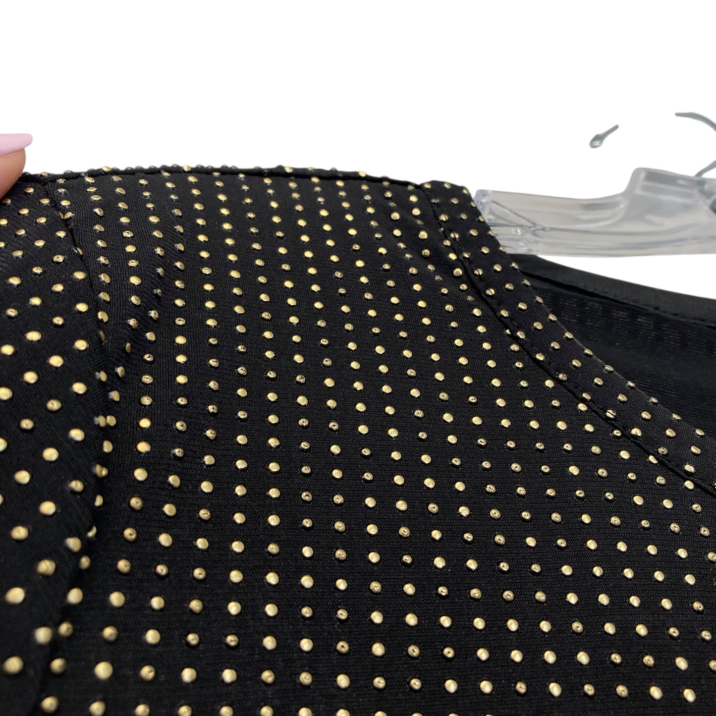 Dress Designer By Michael Kors In Black & Gold, Size:L