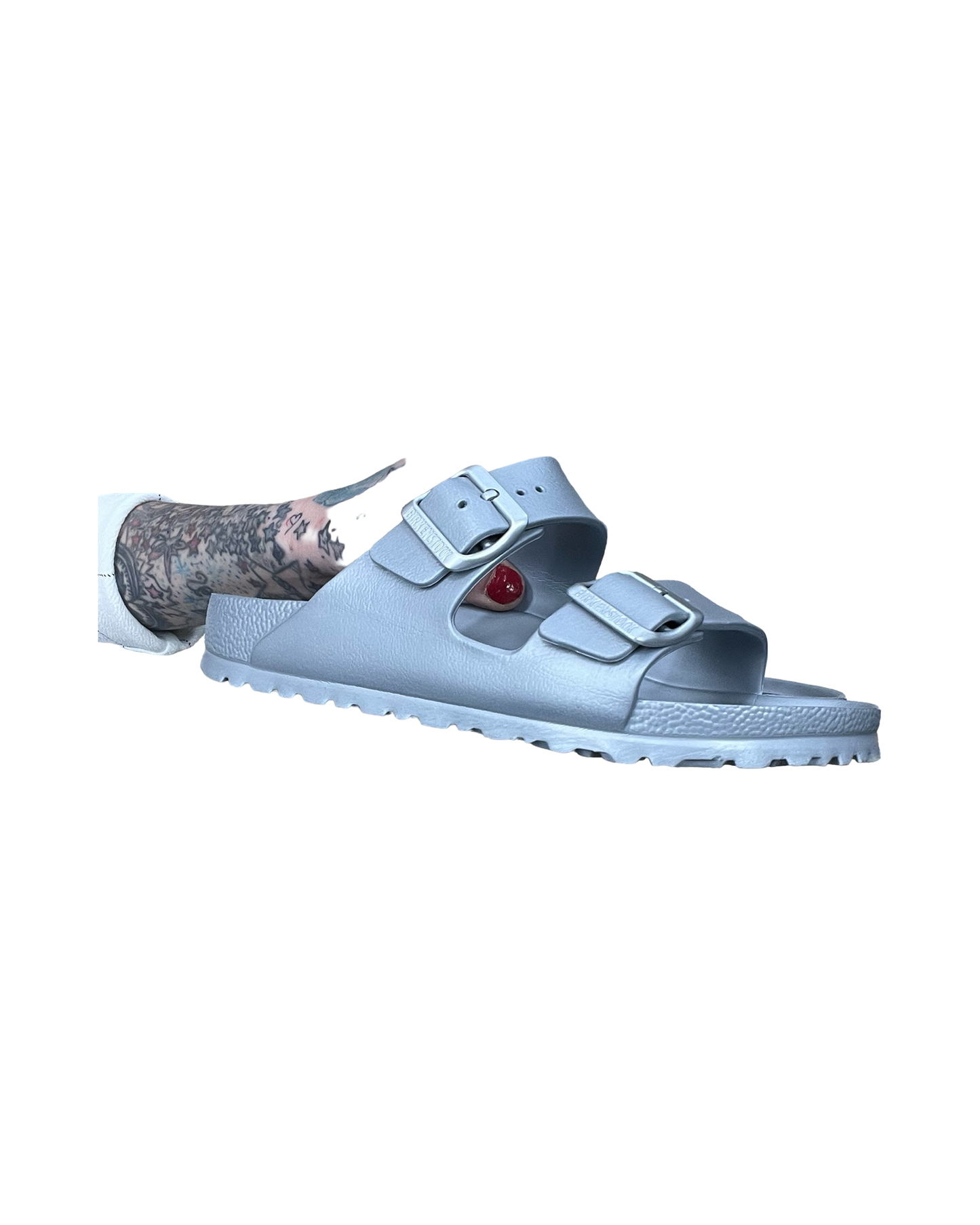 Sandals Flats By Birkenstock In Grey, Size:7.5