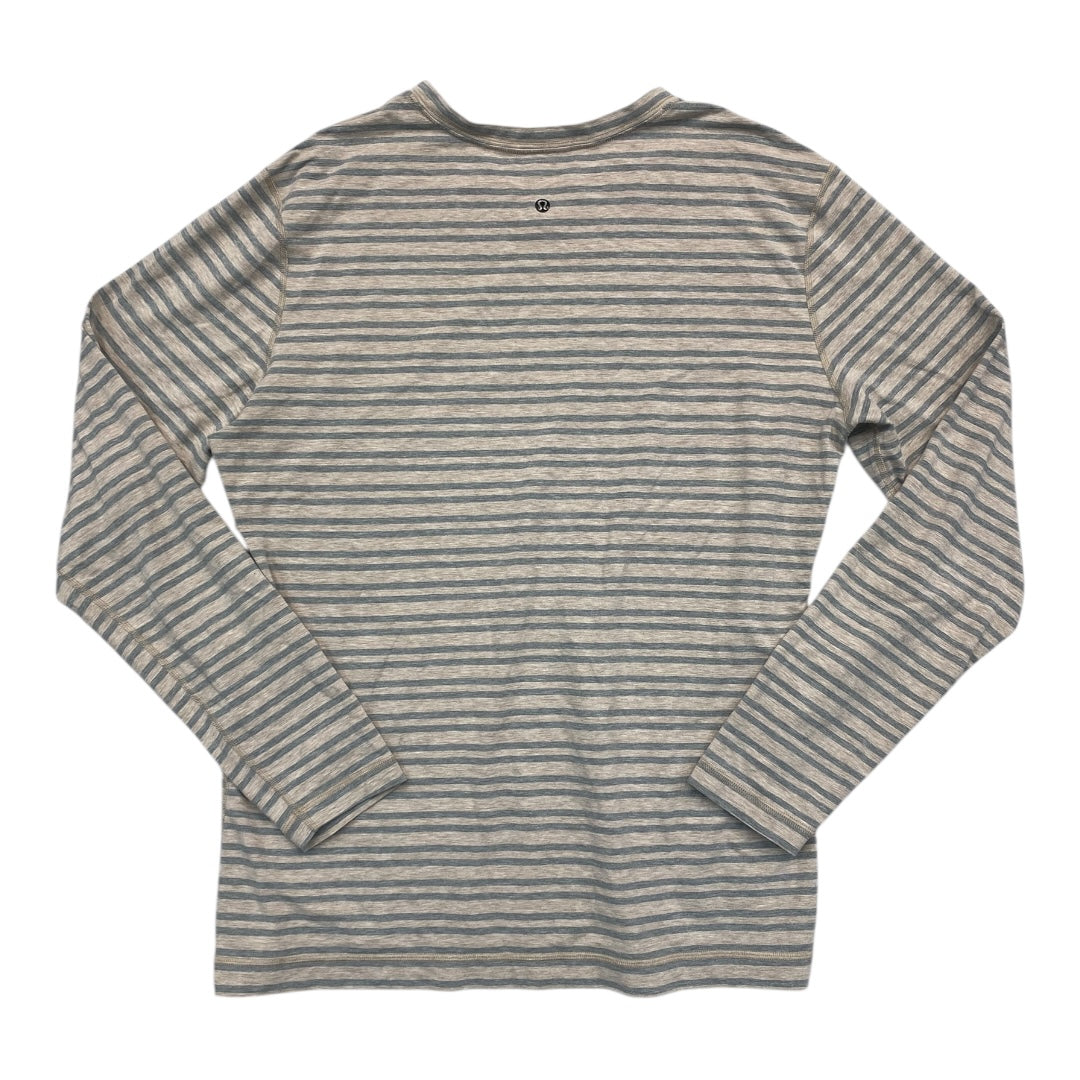 Athletic Top Ls Collar By Lululemon In Striped Pattern, Size:L